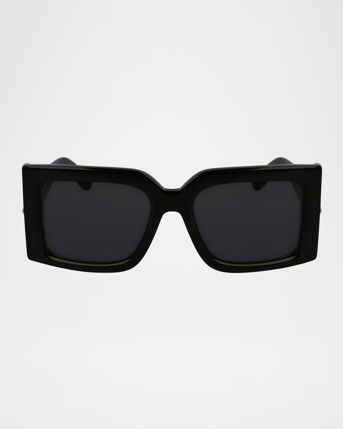 Ferragamo Prisma Modified Acetate Rectangle Sunglasses In Black