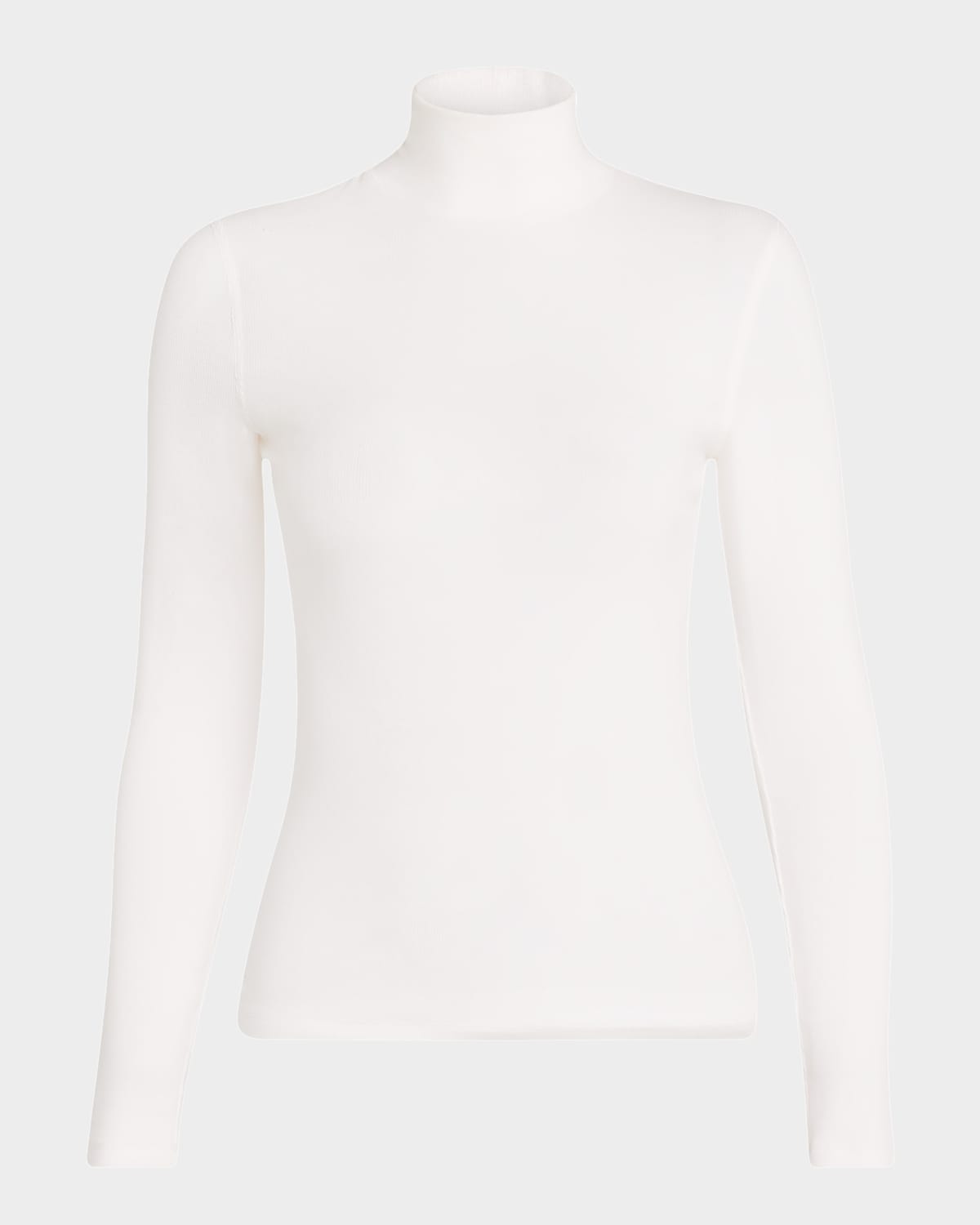 Frame Rib Knit Turtleneck Top In White