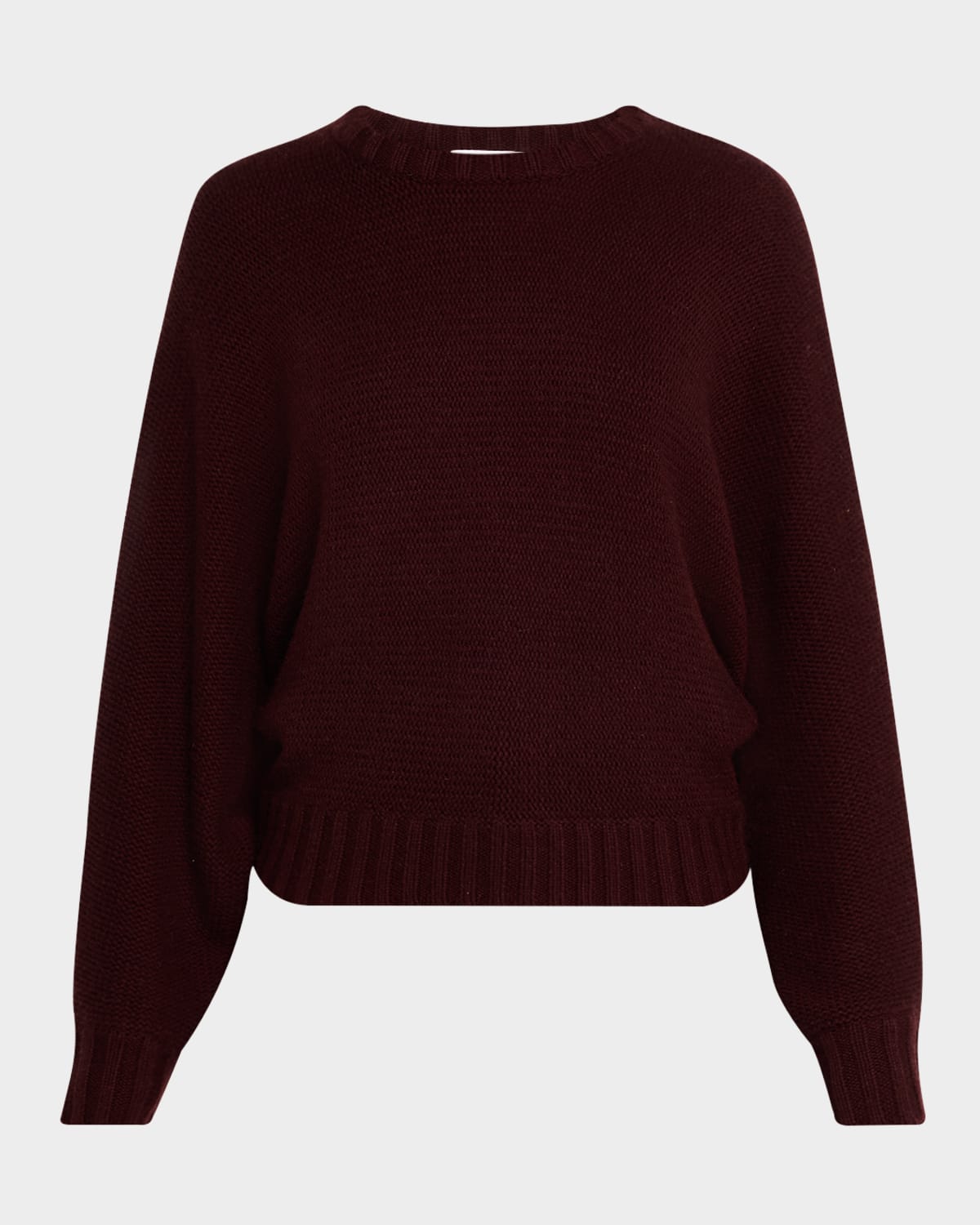 Frame Crewneck Dolman Sleeve Wool Blend Sweater In Burgundy