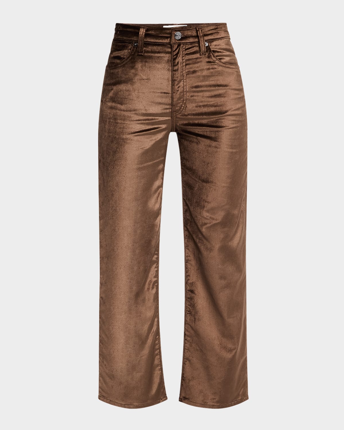 Frame Le Sleek Straight Velvet Jeans In Peppercorn Velvet