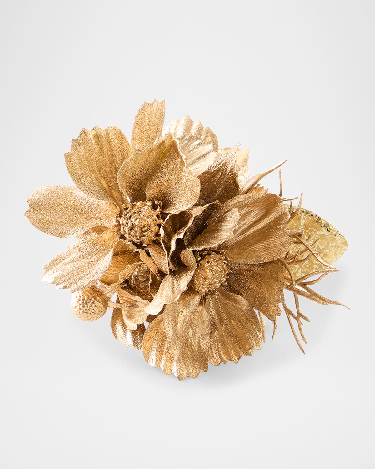 Deborah Rhodes Golden Cosmos Spray Napkin Ring In Gold