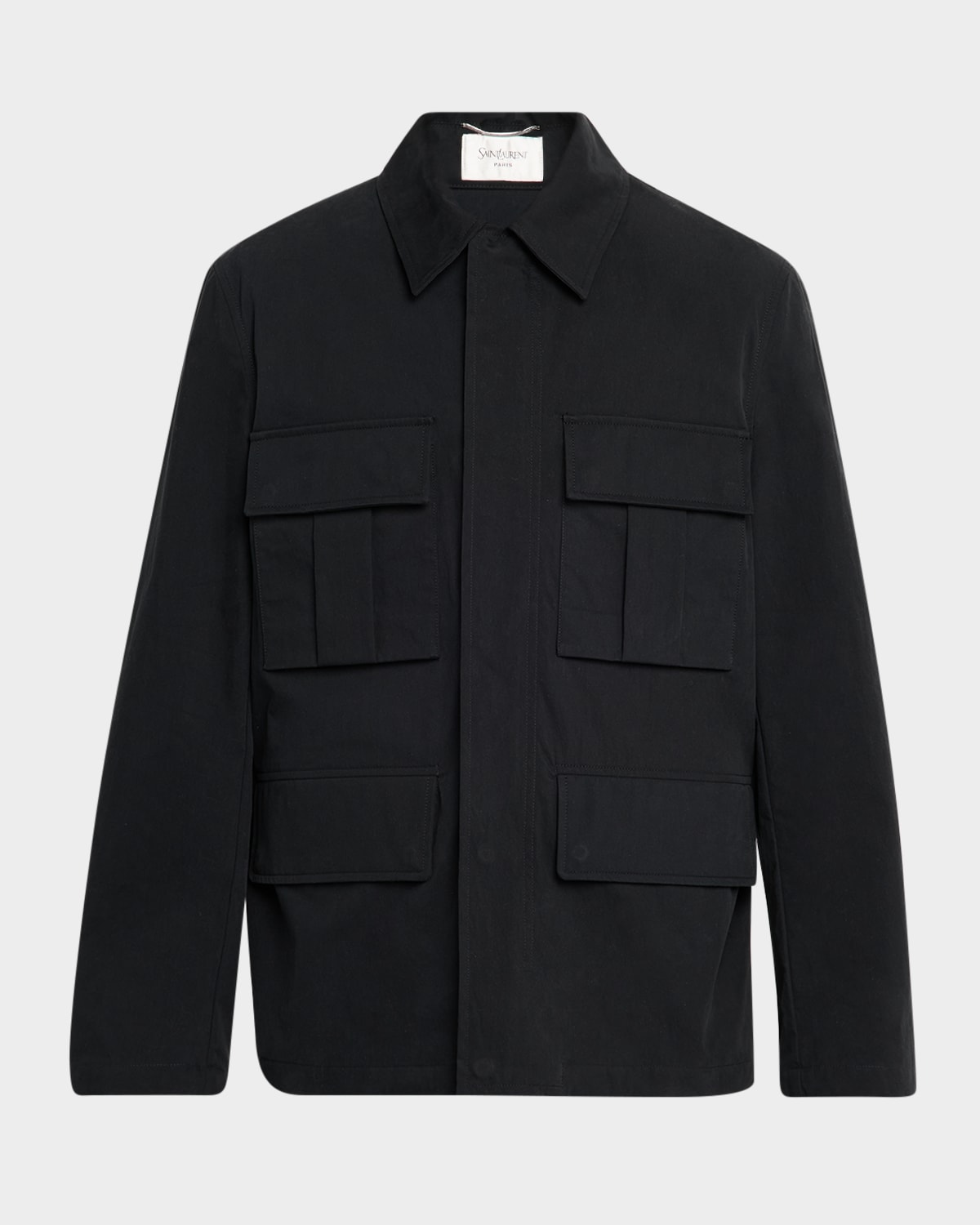 Saint Laurent Men's Multi-pocket Utility Jacket In Nero