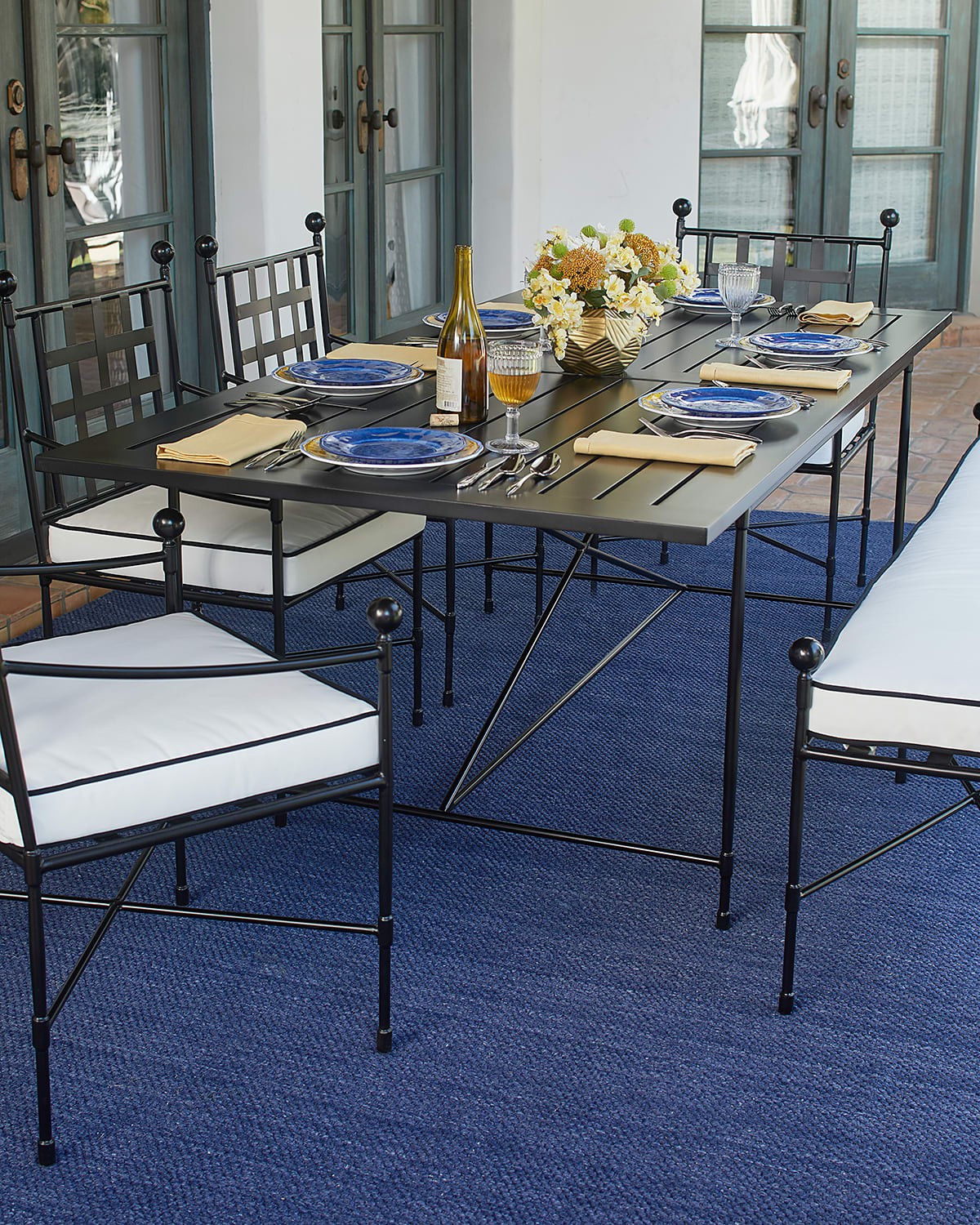 Neiman Marcus Avery Outdoor Dining Table In Black