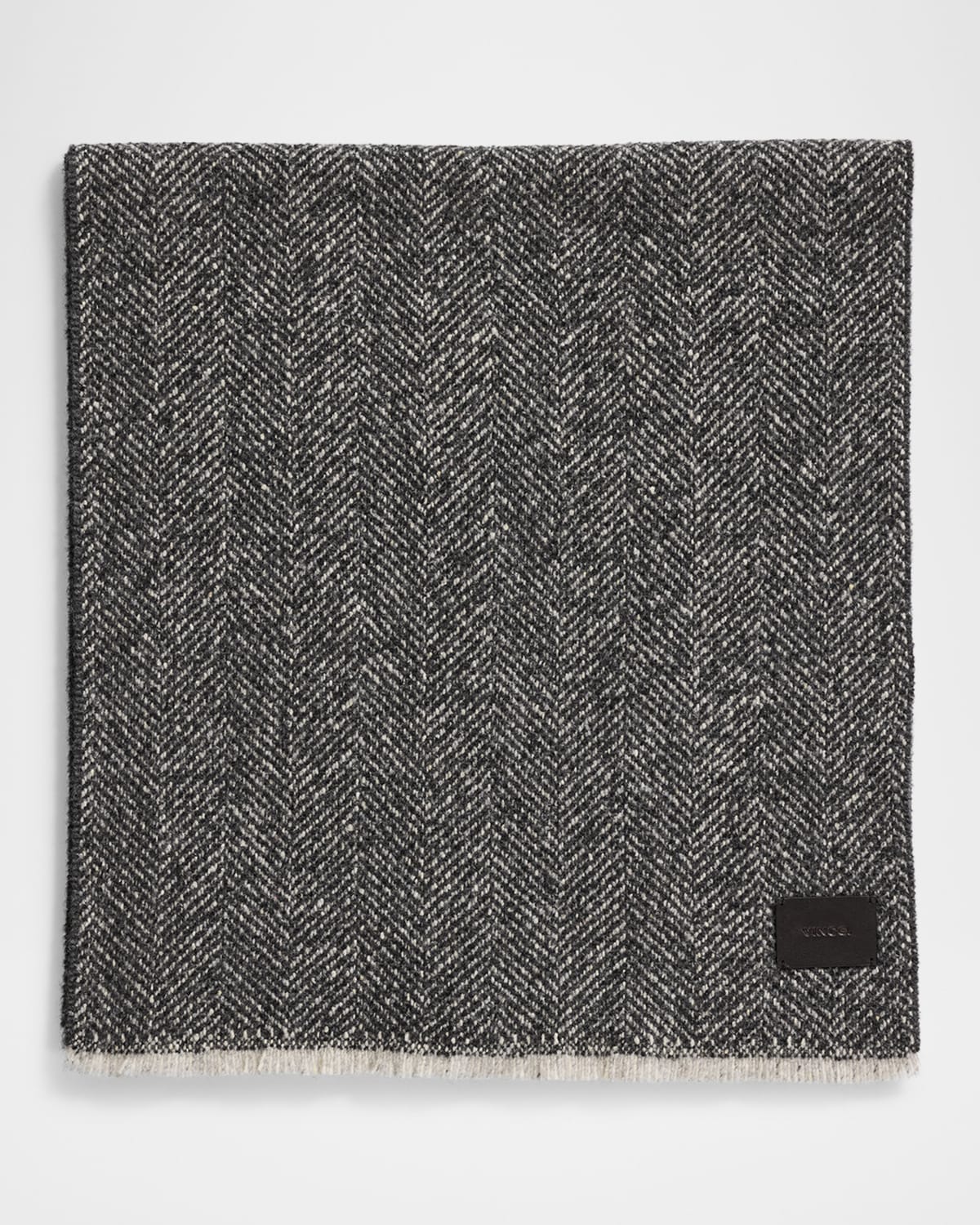 Herringbone Boucle Cashmere-Blend Scarf