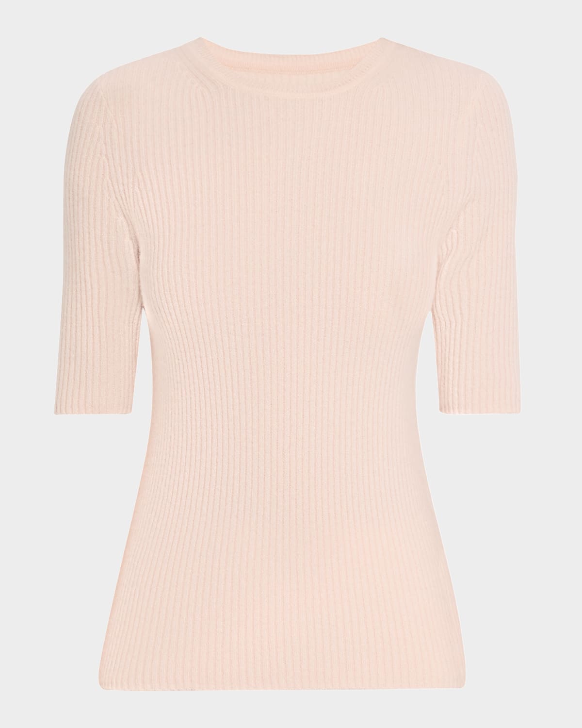 Powder Cashmere Rib-Knit Top