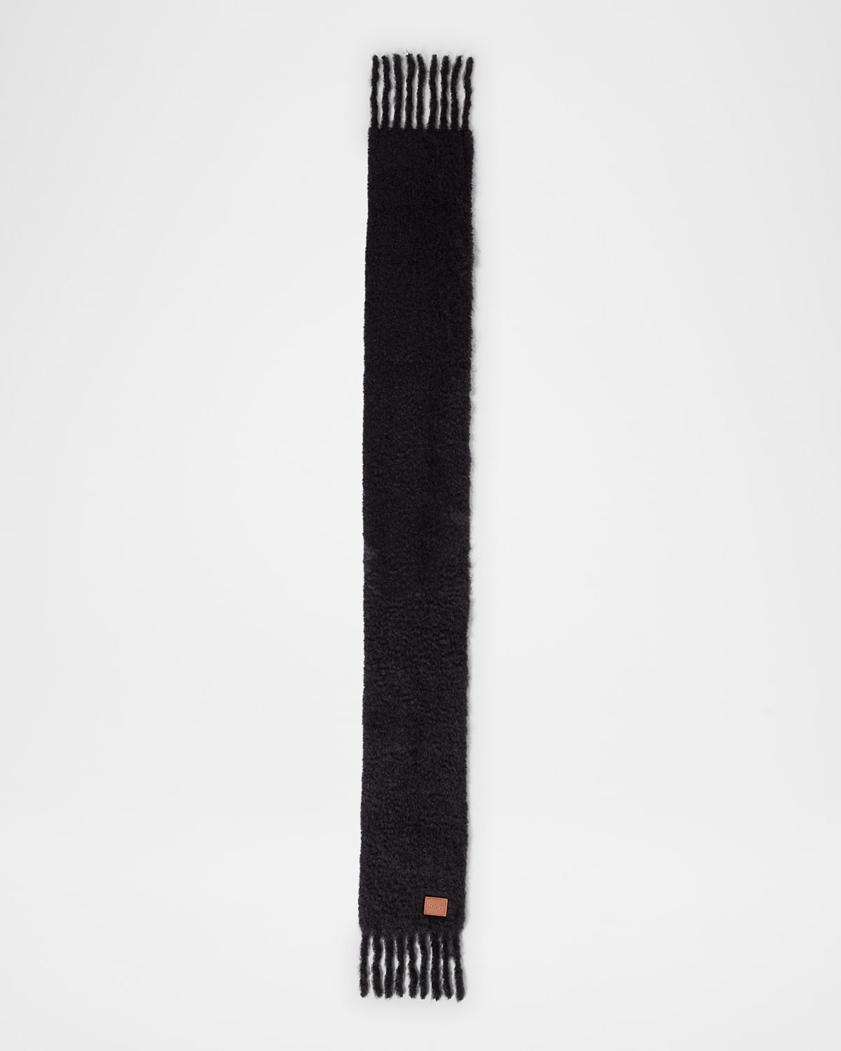 LOEWE WOOL-BLEND FRINGE TRIM SCARF 