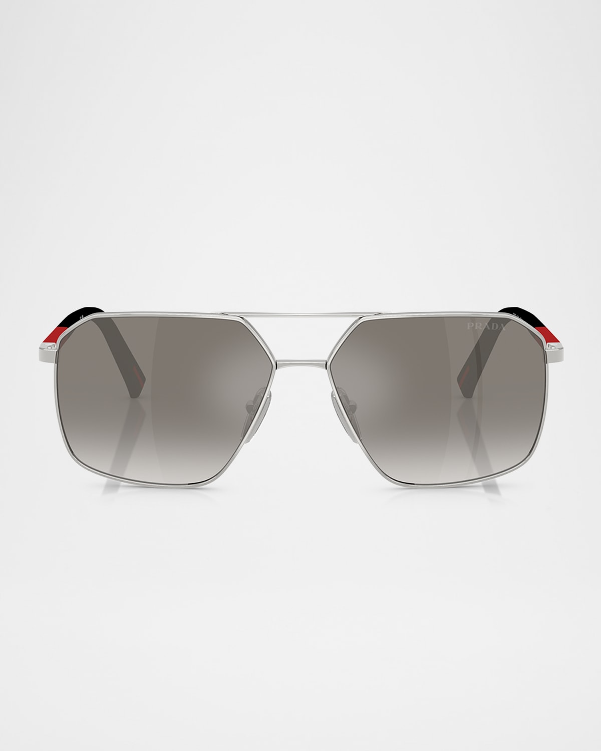 Prada Logo-print Geometric Sunglasses In Silver