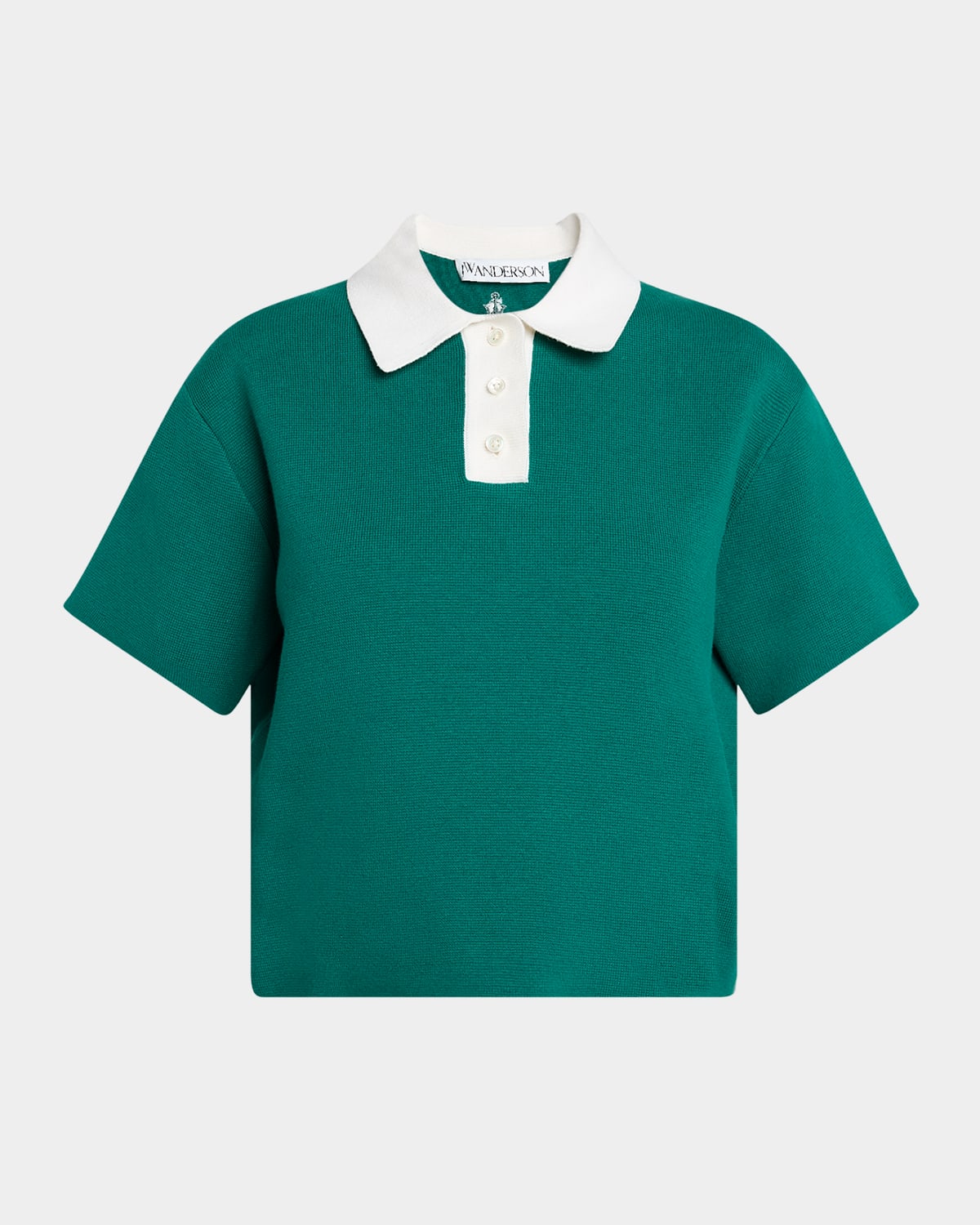 Two-Tone Cropped Polo Top