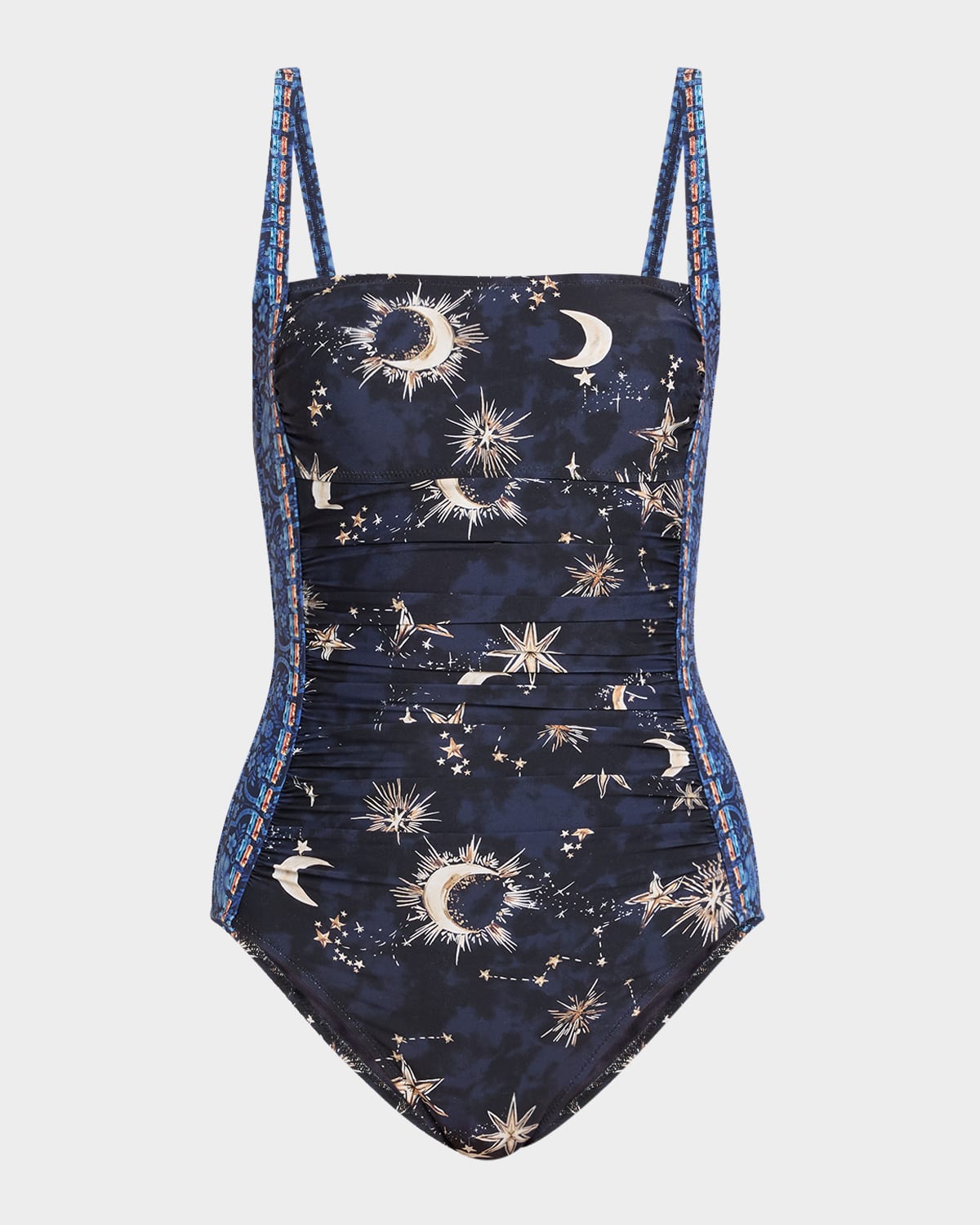 Johnny Was Zolita Ruched One-piece Swimsuit In Zolita Border