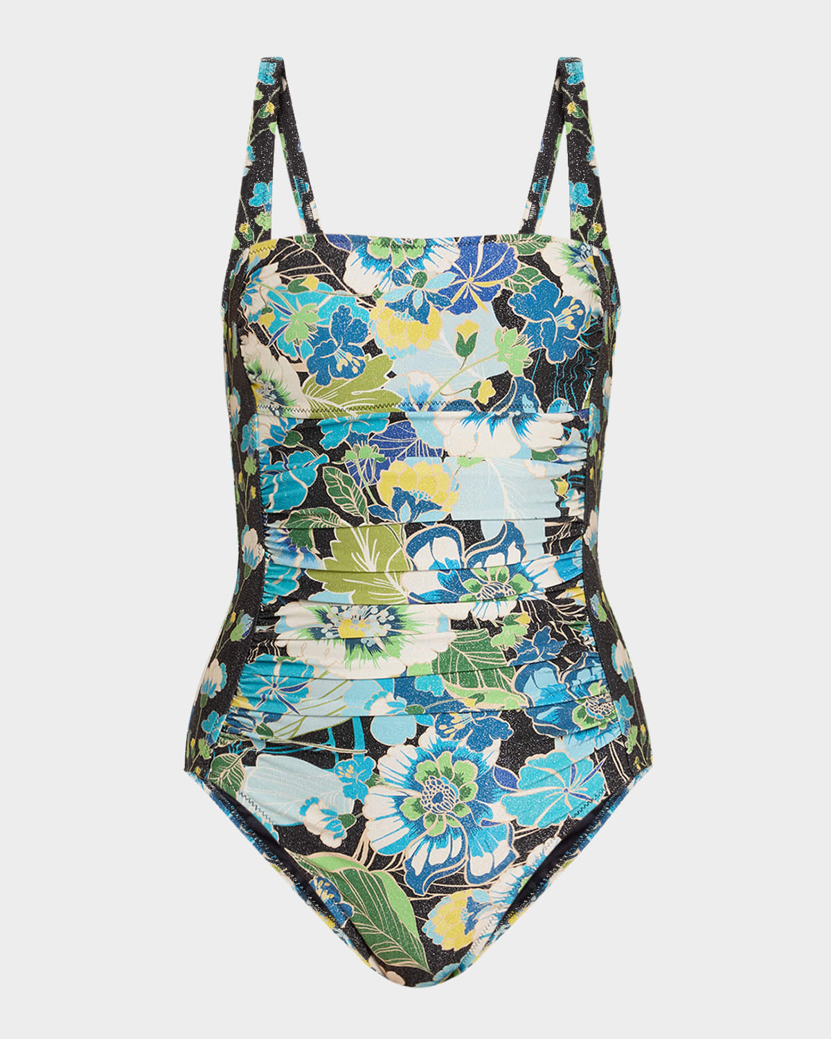 JOHNNY WAS JENN RUCHED ONE-PIECE SWIMSUIT 
