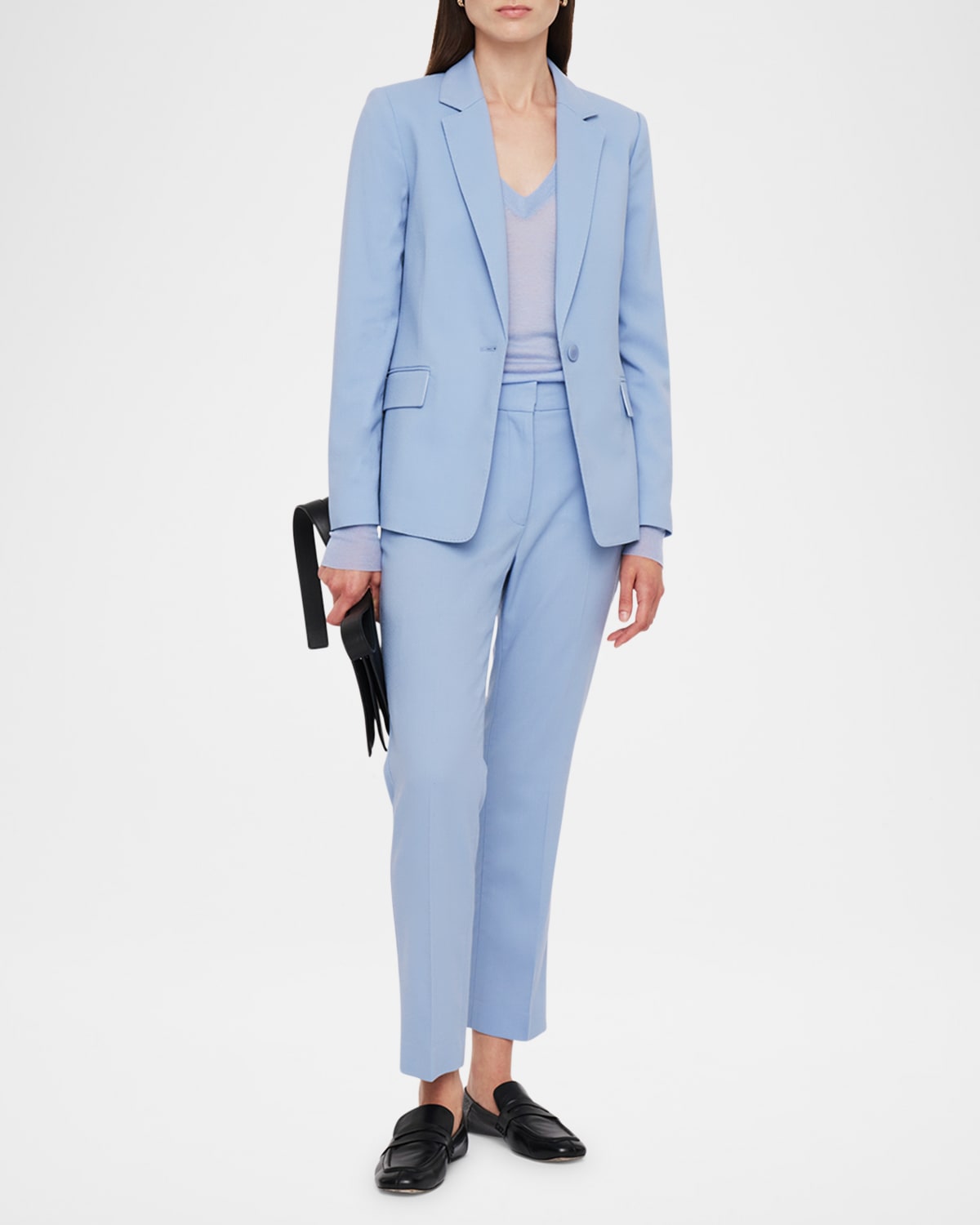 Joseph Marty Single-button Crepe Jacket In Faded Sky