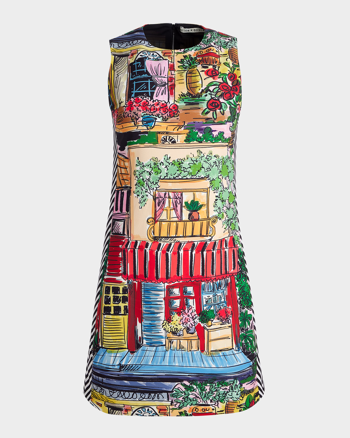 Alice And Olivia Coley Mini Dress In Vacation Dreams