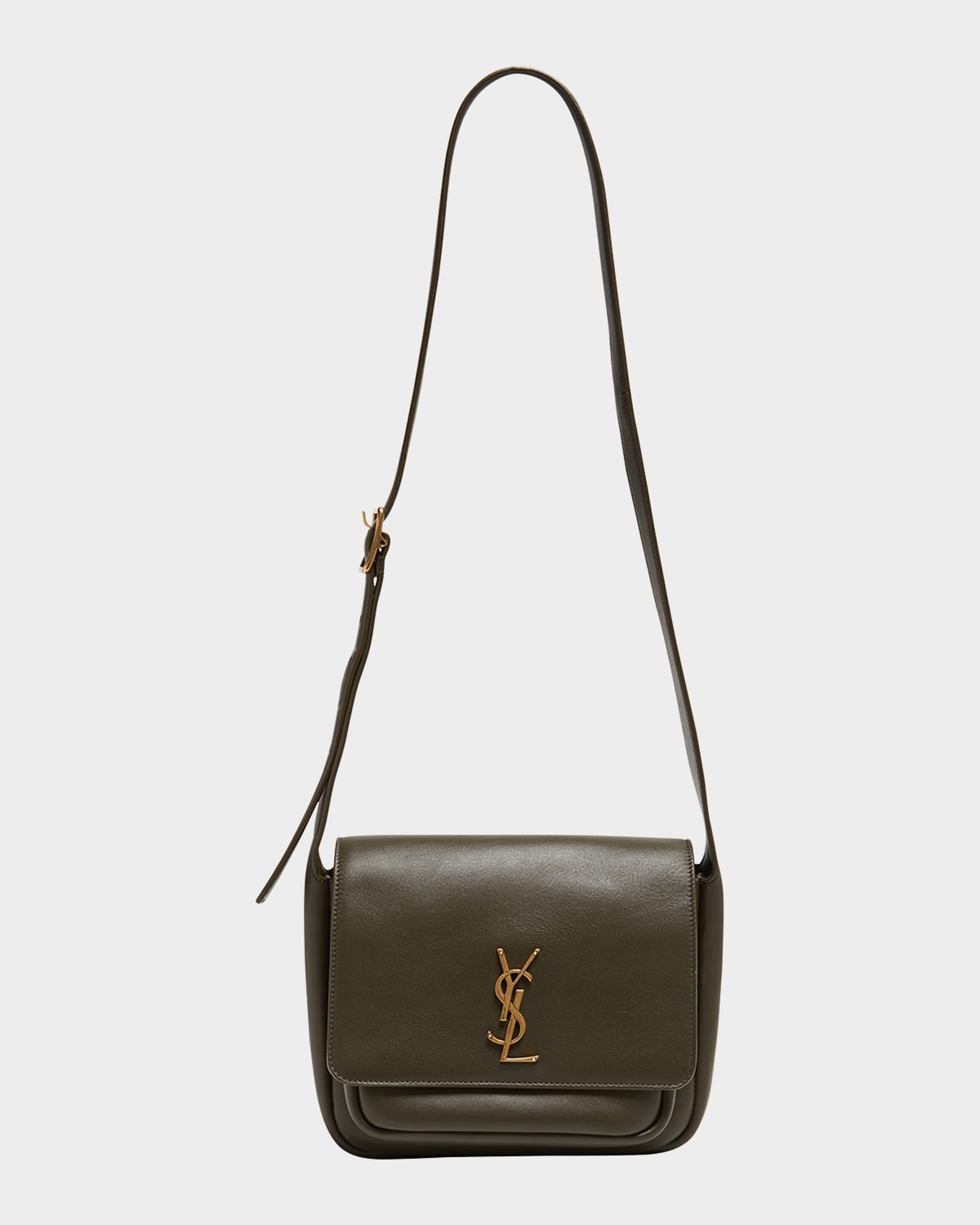 Saint Laurent Niki Ysl Flap Crossbody Bag In Calfskin In Light Musk