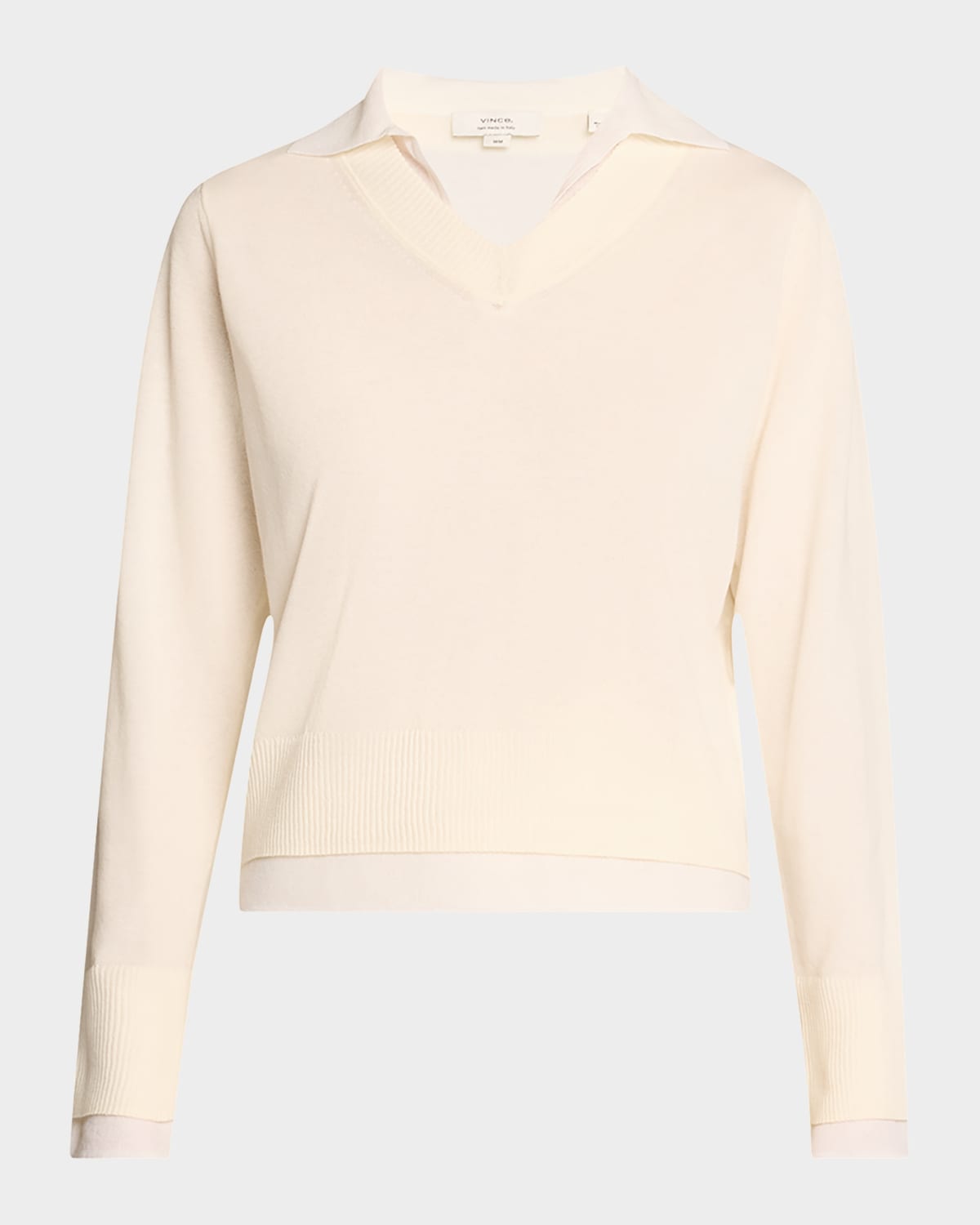 Fine Knit Layered Collared Sweater