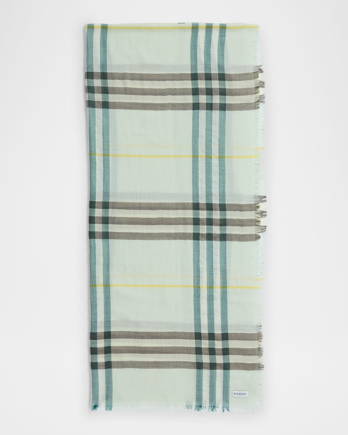 Burberry Giant Check-print Wool Scarf In Breeze Ip Check