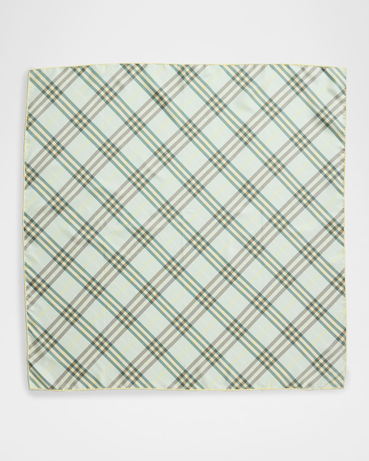 Burberry Check Silk Square Scarf In Breeze