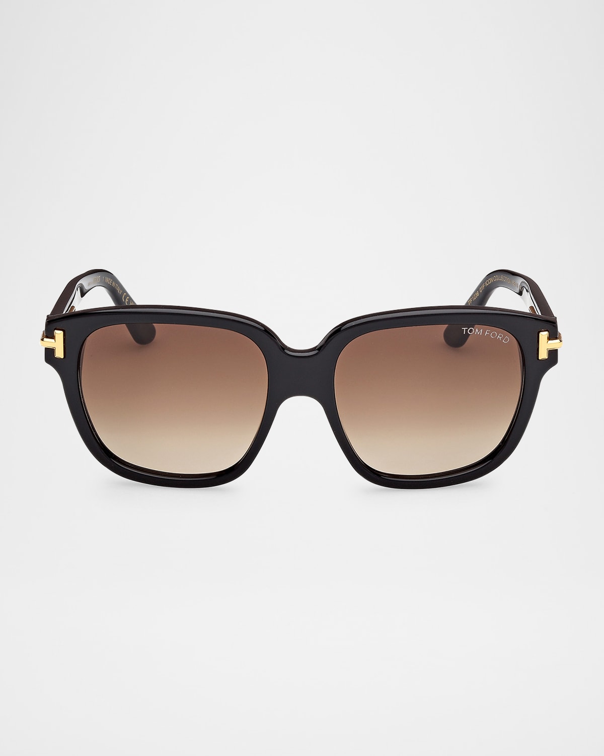 Tom Ford Beatrix Ft0613 52h Geometric Polarized Sunglasses In Shiny Black