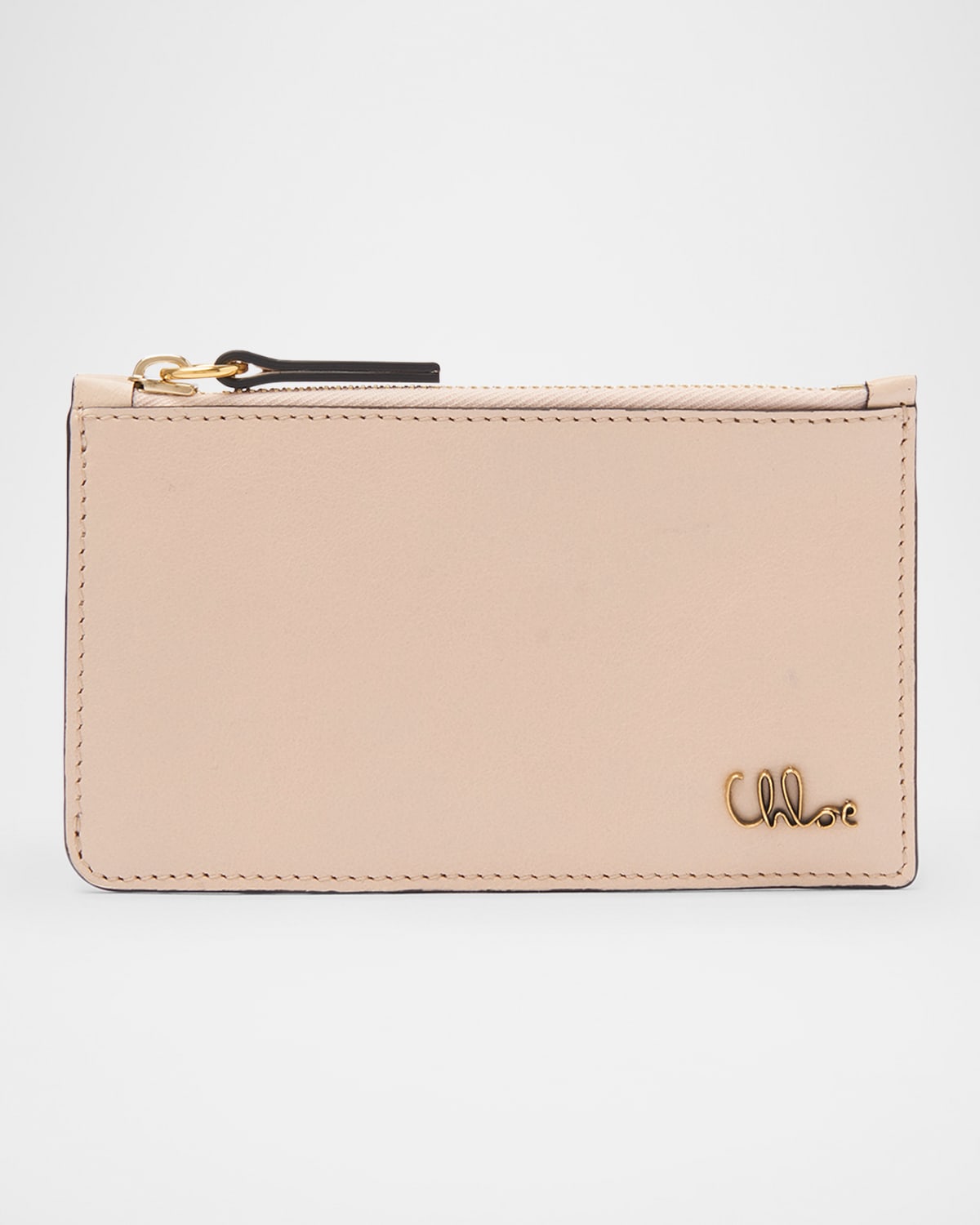 Chloé Iconic Card Case In Leather In 6j5 Cement Pink