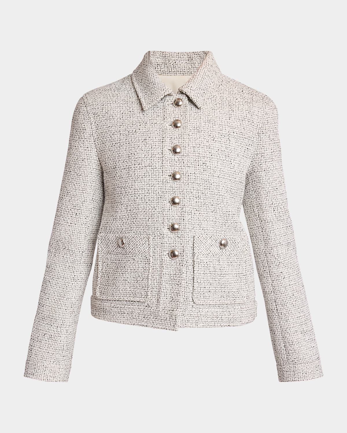 Shop Proenza Schouler White Label Marcella Tweed Jacket In Alabaster/black