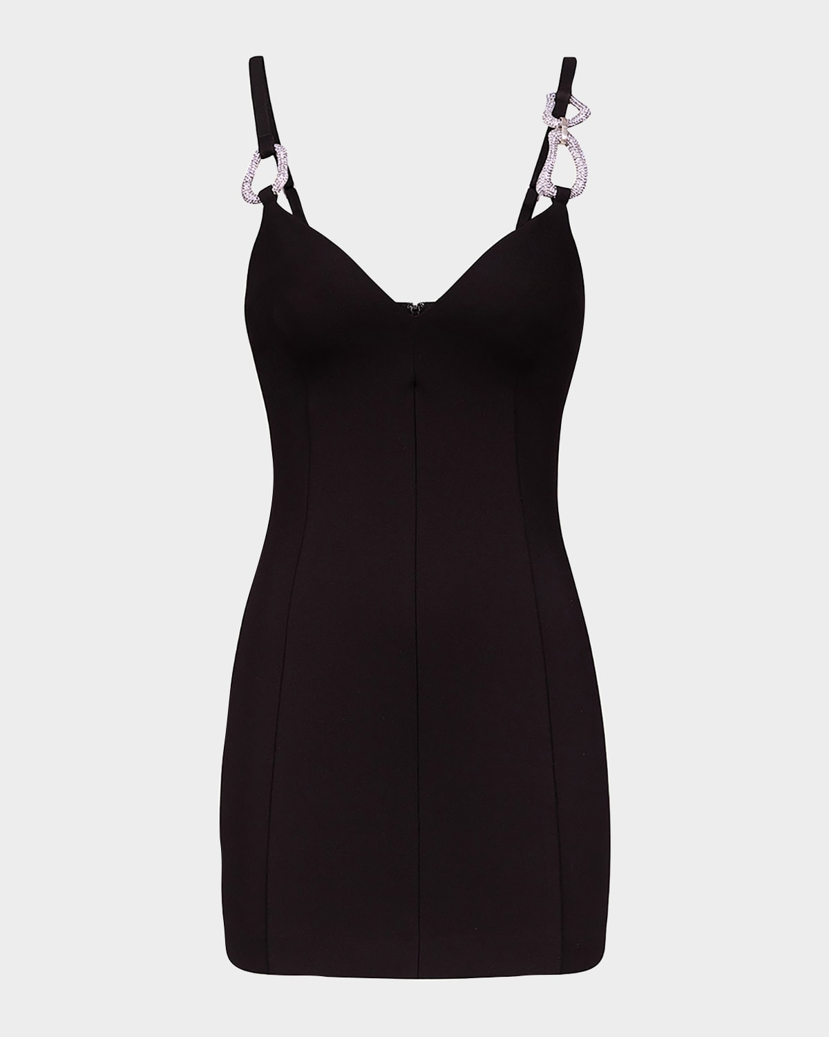 Shop Area Crystal-link Strap Mini Dress In Black