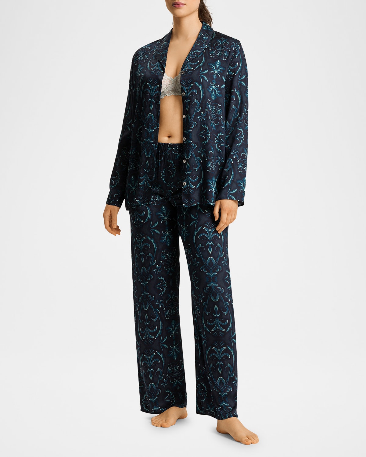 HANRO MARLENE BAROQUE-PRINT VISCOSE PAJAMA SET 