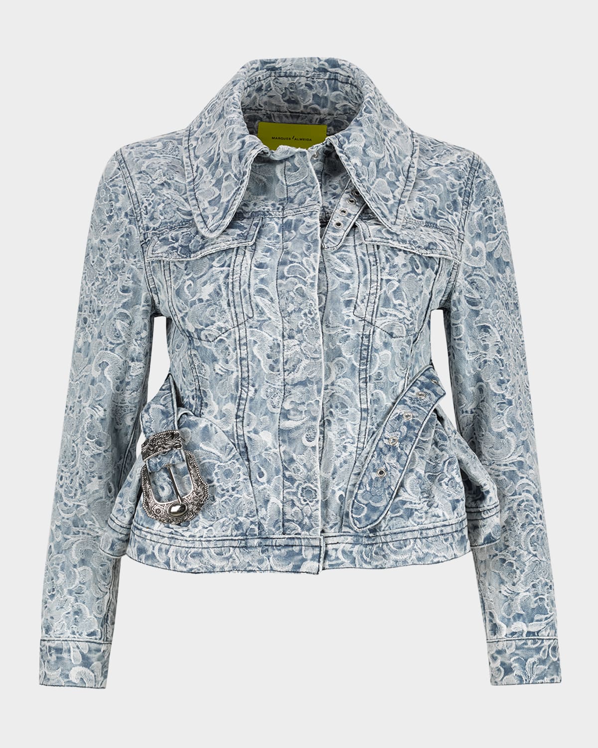 Marques'Almeida Fitted Brocade Denim Jacket