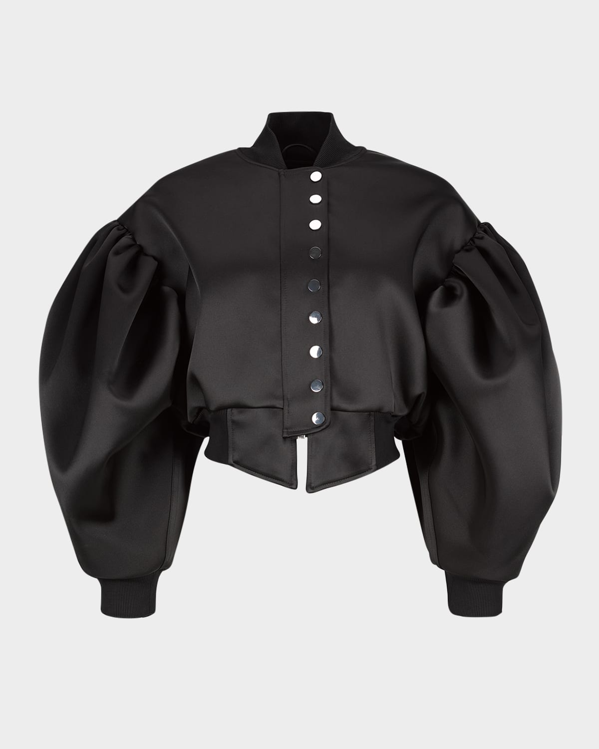 Marques'Almeida Puff-Sleeve Duchesse Satin Bomber Jacket