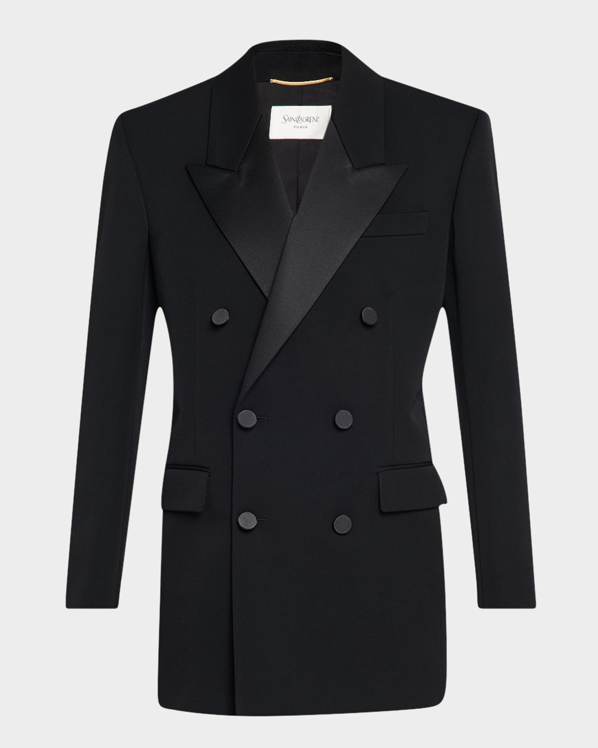 Saint Laurent Tuxedo Double-breasted Jacket In Noir