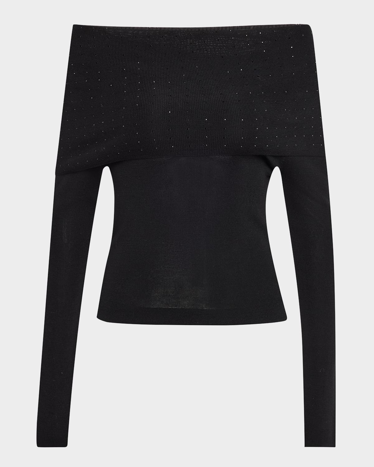 Le Superbe Aura Embellished Off-The-Shoulder Sweater