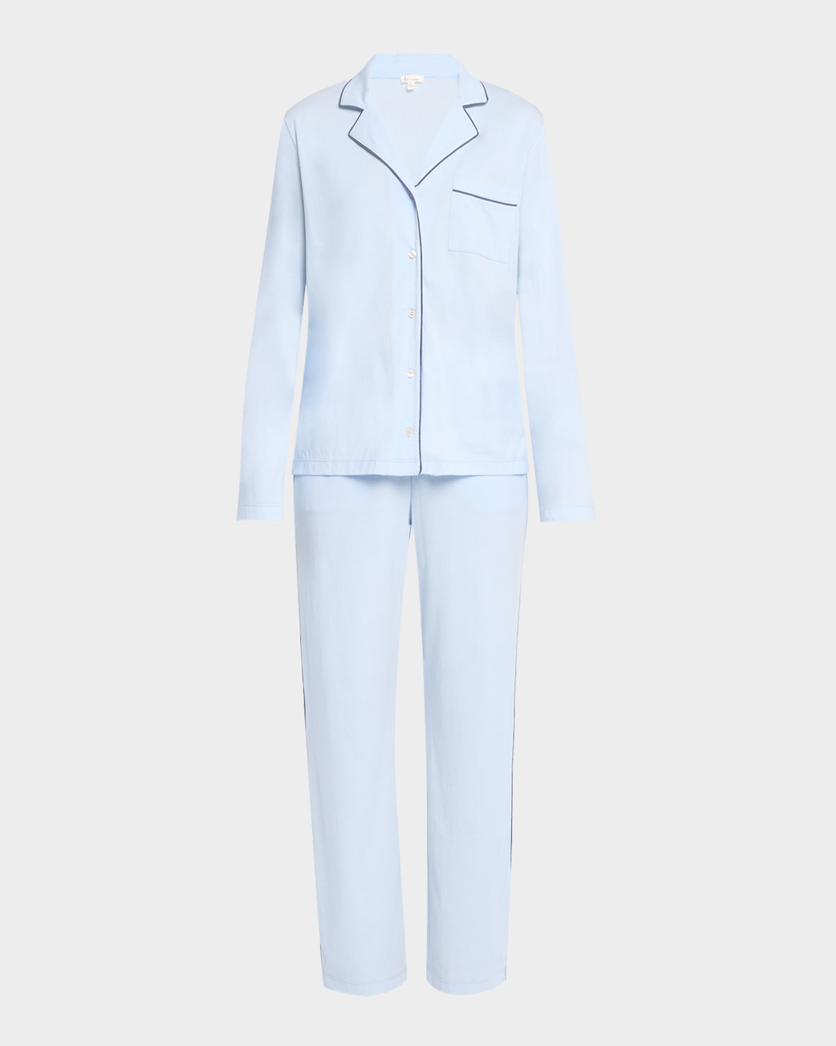 Cayla Contrast-Trim Cotton Pajama Set
