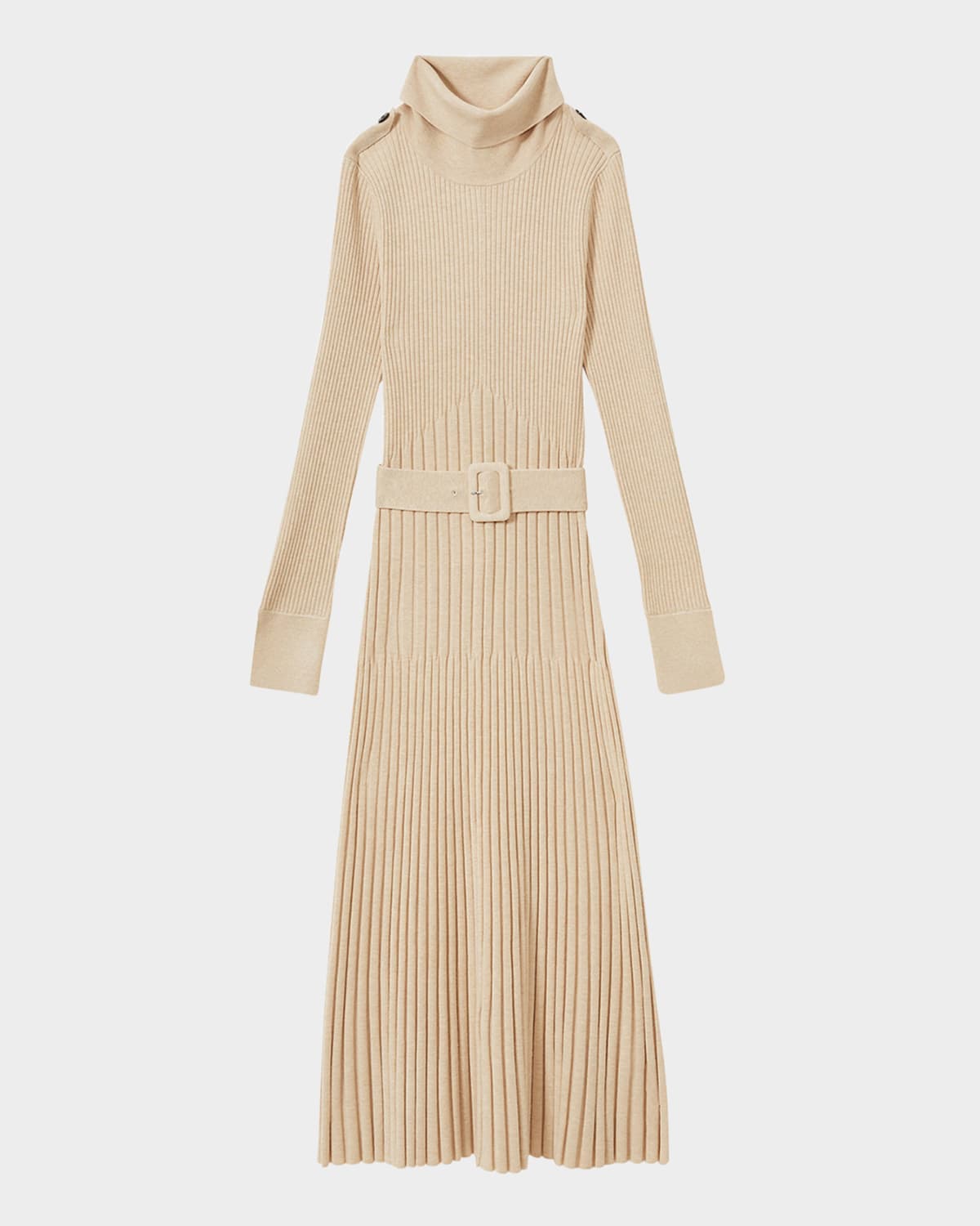 Vinette Ribbed Turtleneck Midi Sweater Dress