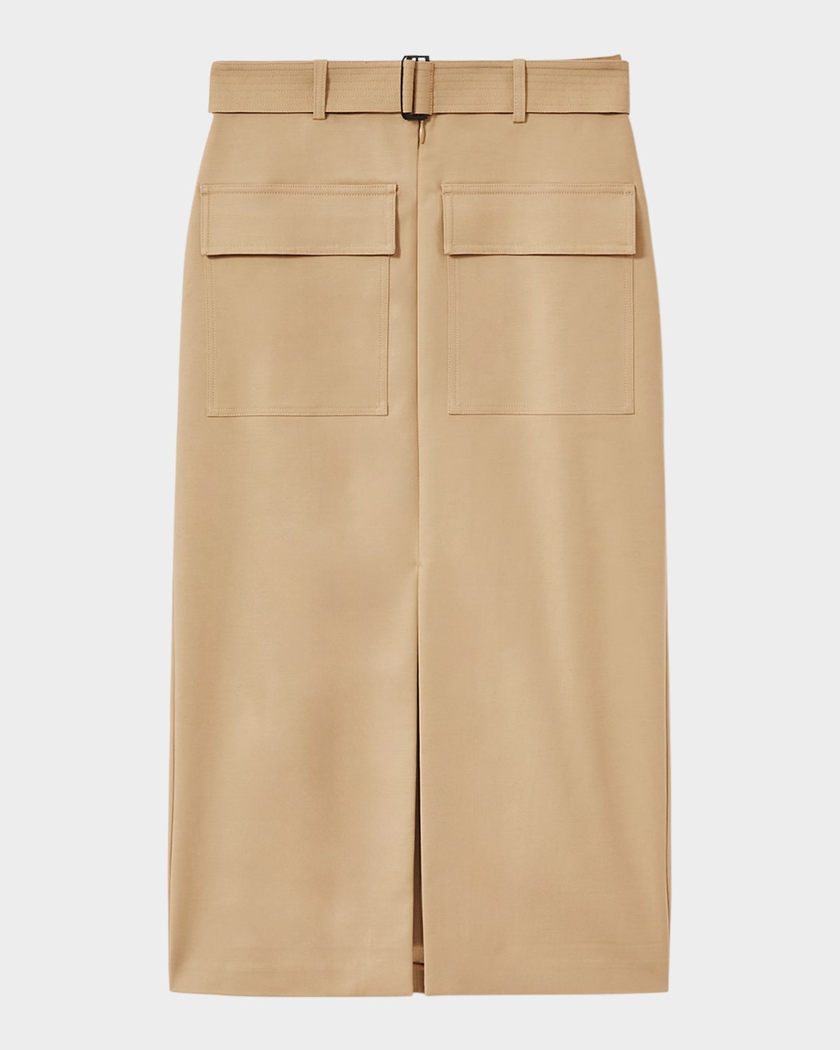 Oakley Belted Gabardine Cargo Midi Skirt