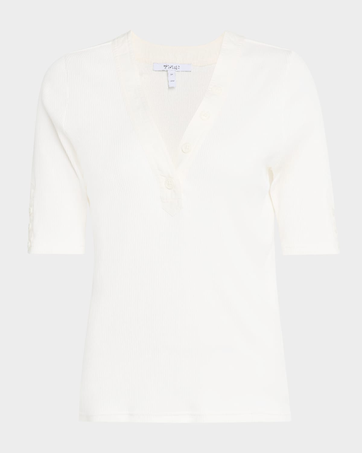 Derek Lam 10 Crosby Adrian V-neck Tee In Off White