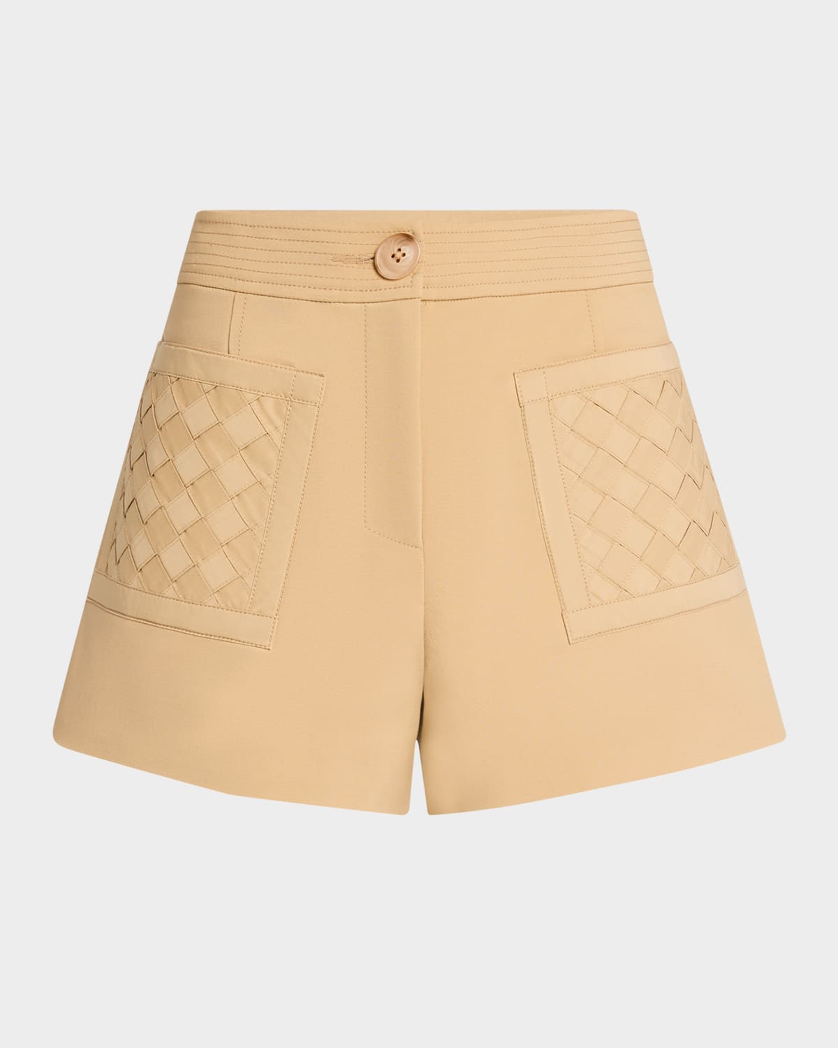 Ramy Brook Tamika Woven Patch Pocket Cotton Blend Shorts In Burlap