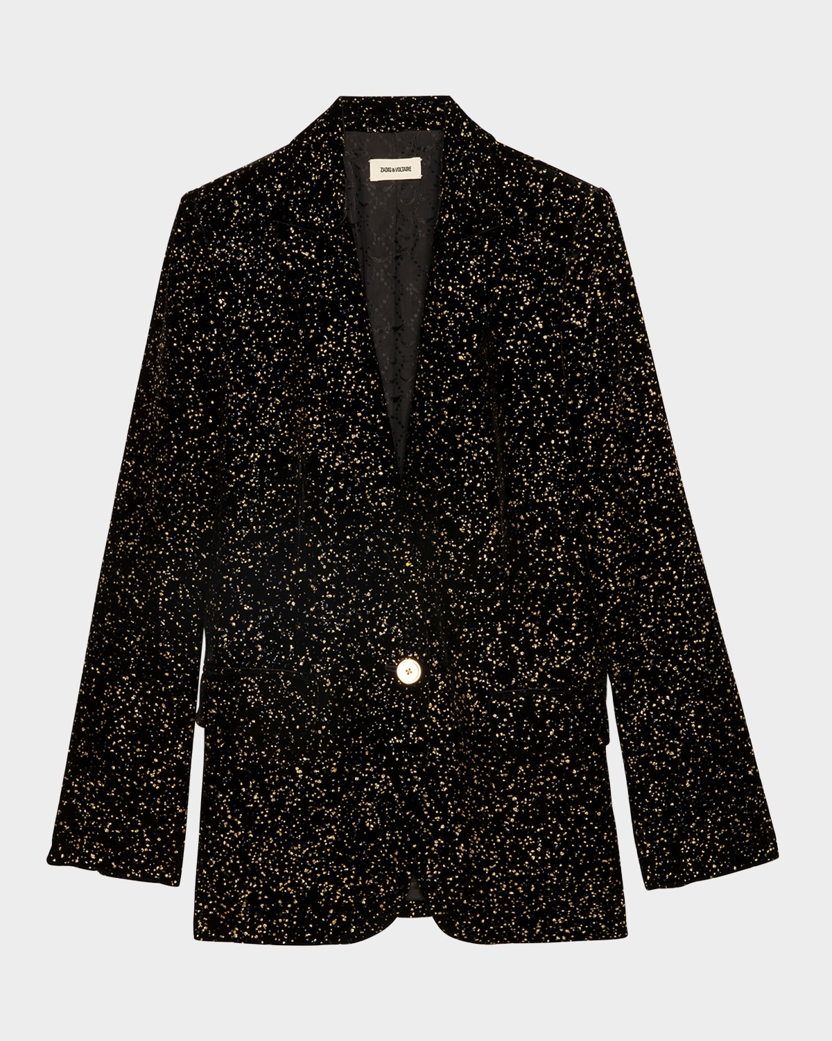 Zadig & Voltaire Valse Glitter Dots Velvet Blazer In Noir
