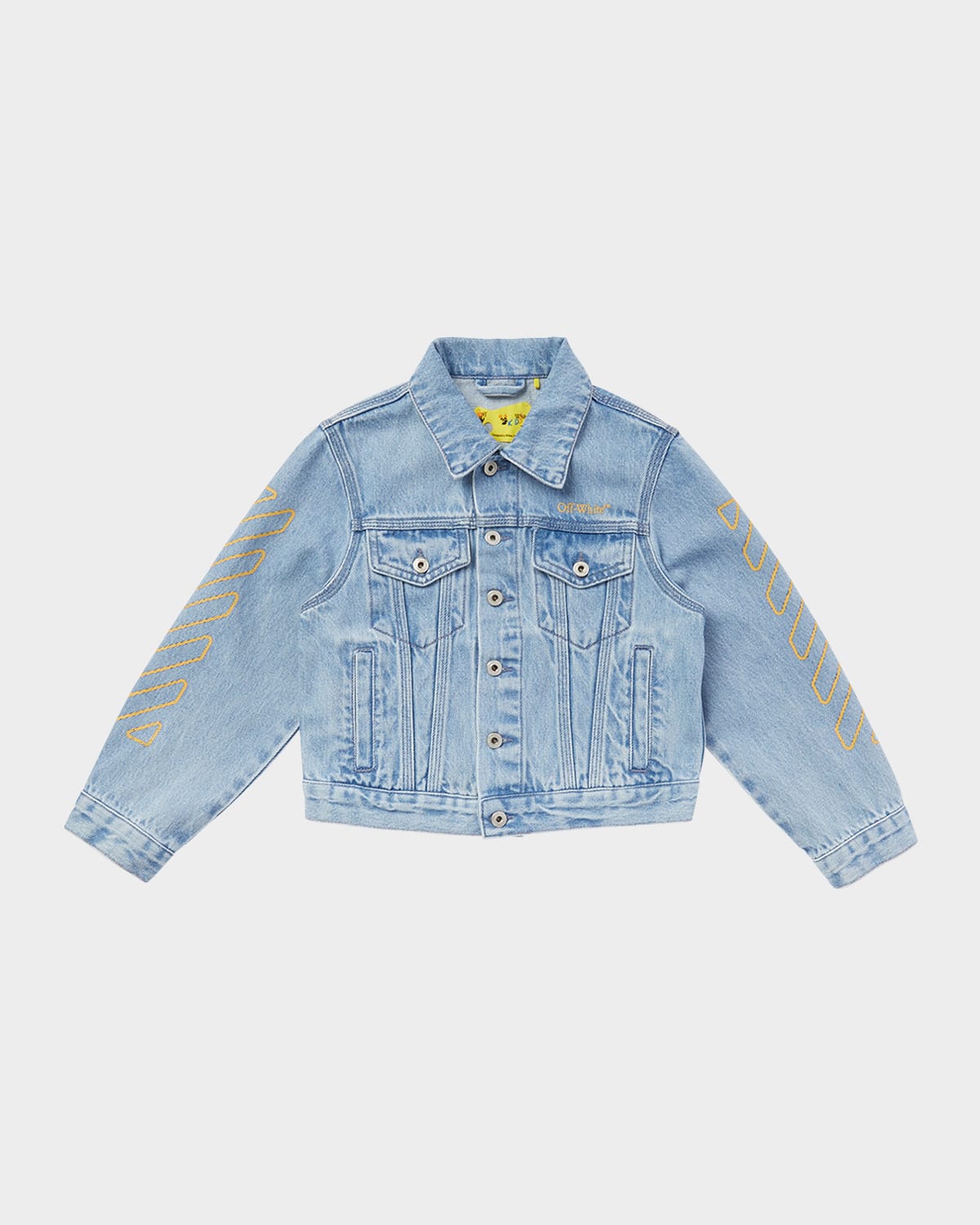 Off-white Diagonal Bookish Denim Jacket In Light Blue Y