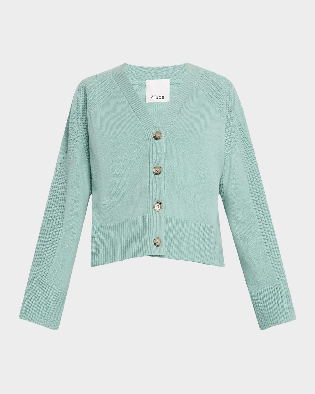 Allude V-neck Wool Cashmere Cardigan In Hot Spring
