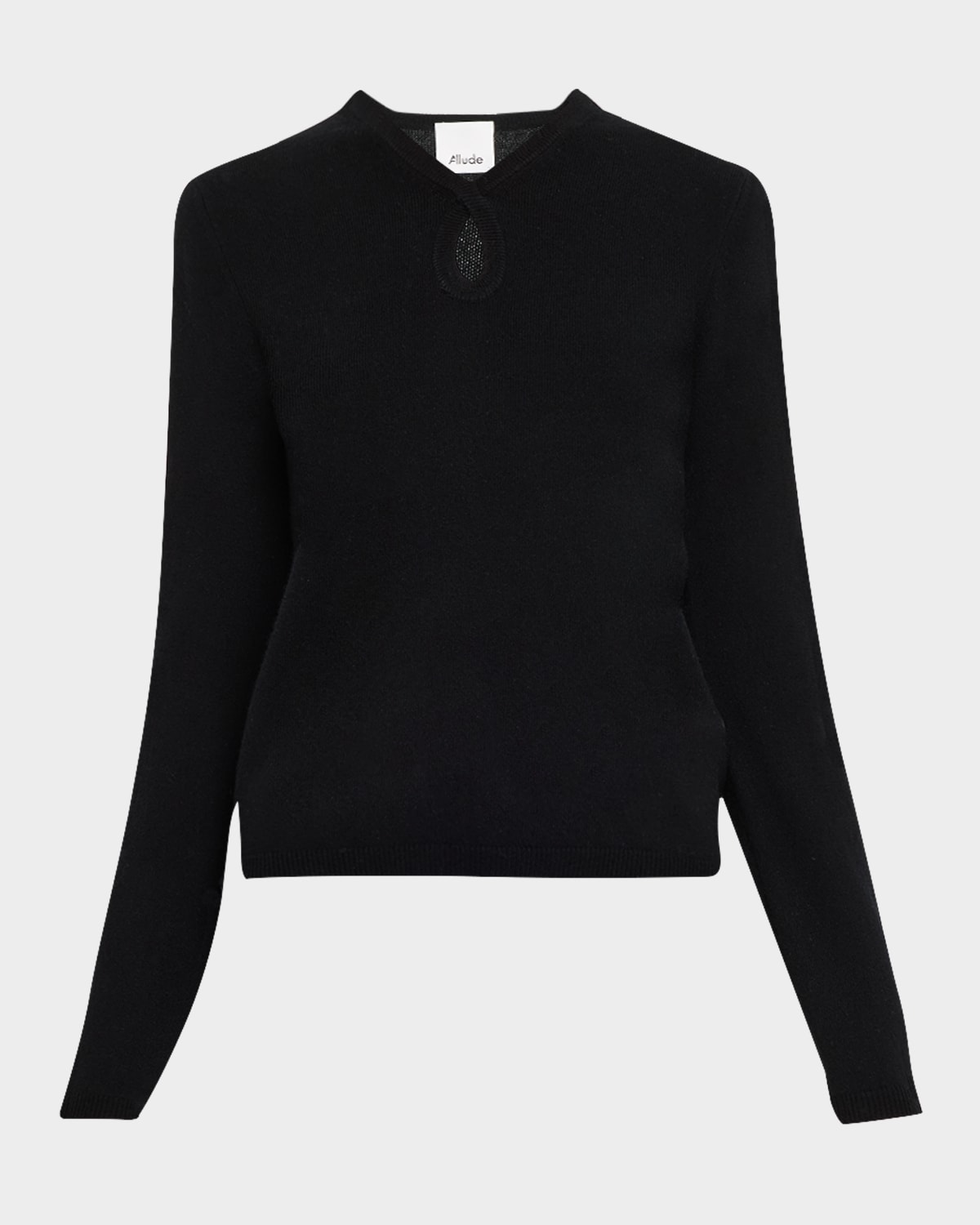 Allude Cutout V-neck Cashmere-blend Pullover In Noir