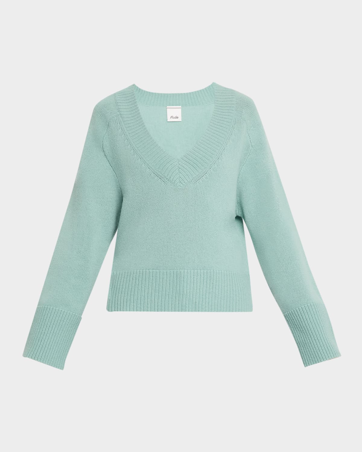 Allude Wool-cashmere V-neck Pullover In Hot Spring