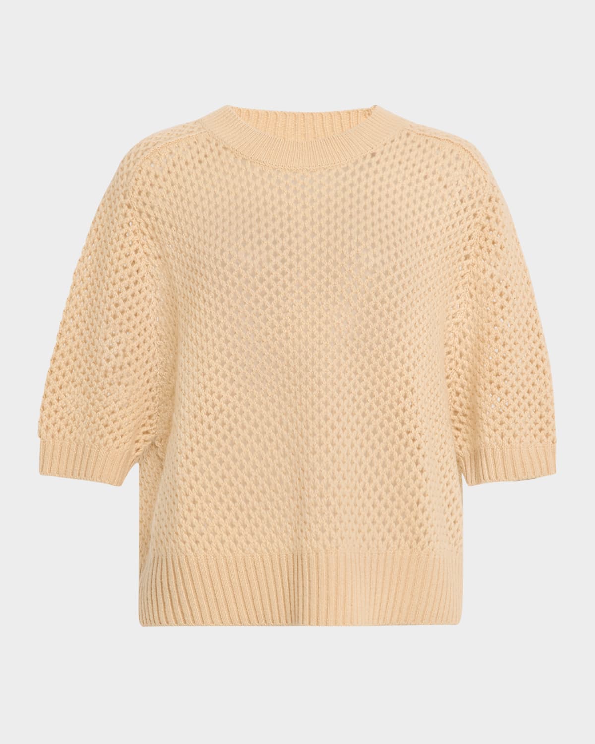 Allude Open-knit Wool Cashmere Sweater In Macadamia