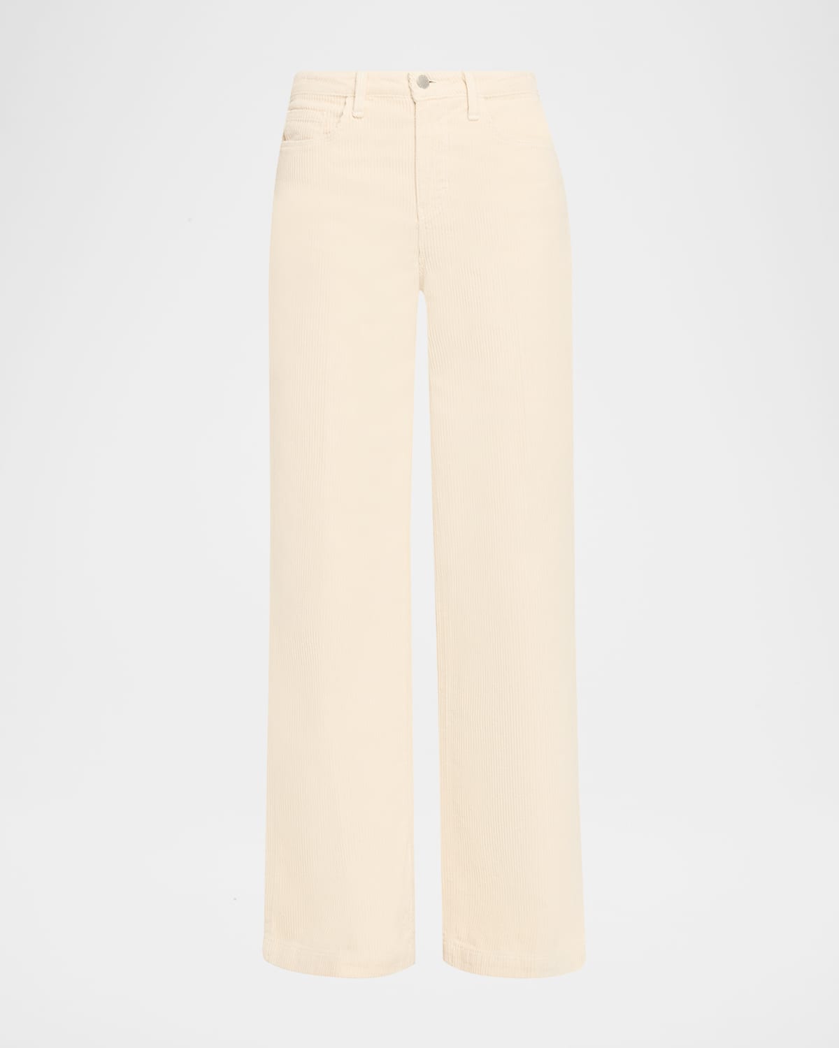 L'agence Scottie High-rise Wide-leg Corduroy Jeans In White