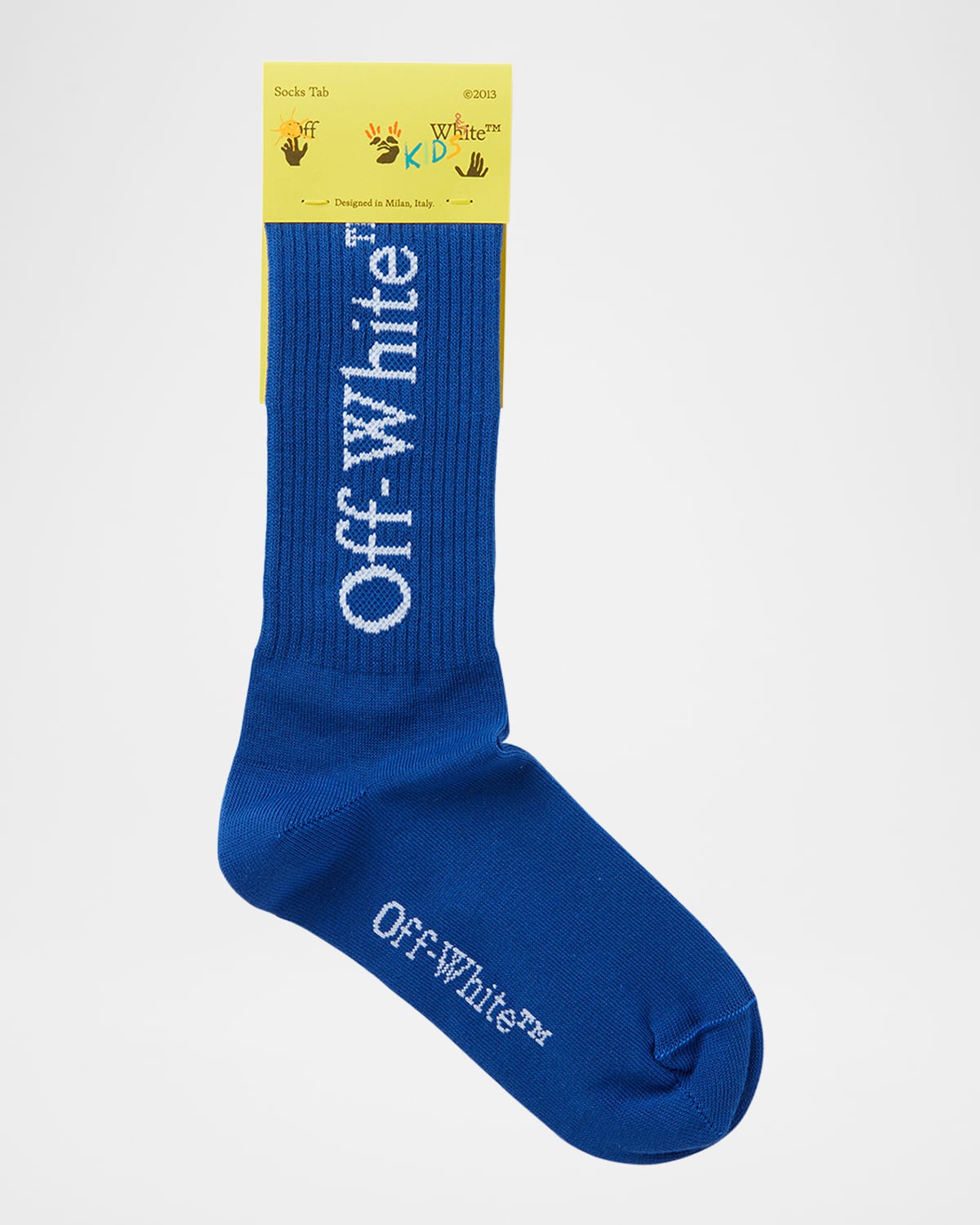 Off-white Blue Socks With Logo In Blue - White