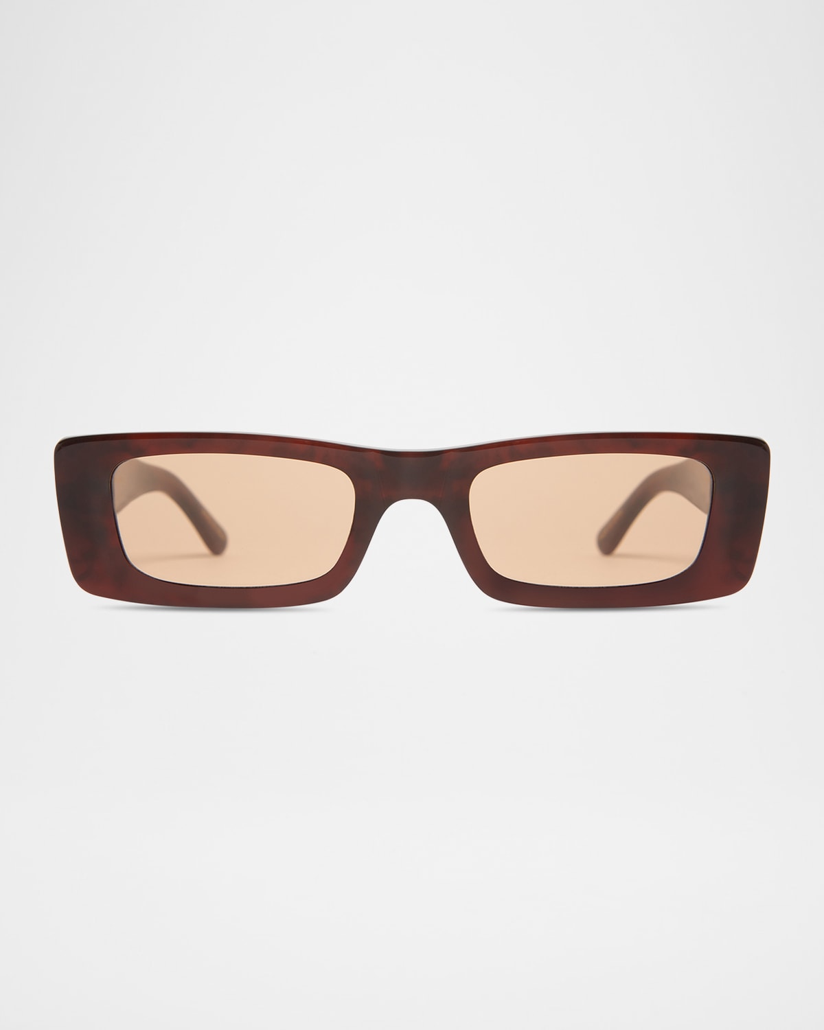 Flynn Glossy Acetate Rectangle Sunglasses