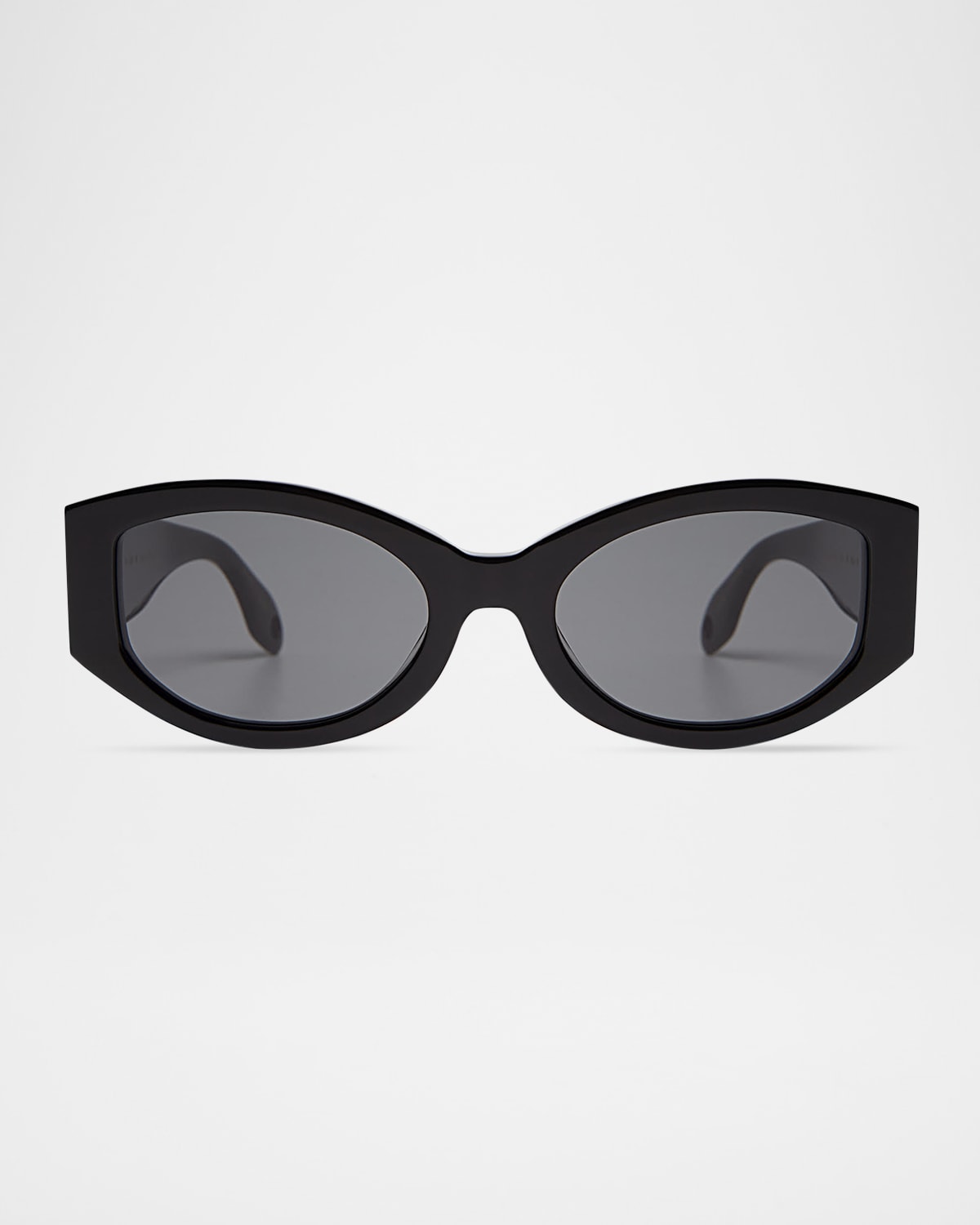 Elisa Johnson Jeannie Glossy Acetate Oval Sunglasses