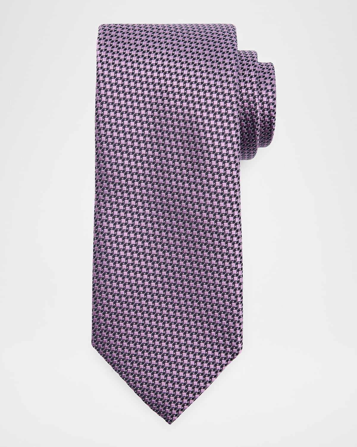 Brioni Men's Micro-box Jacquard Silk Tie In Bluepink