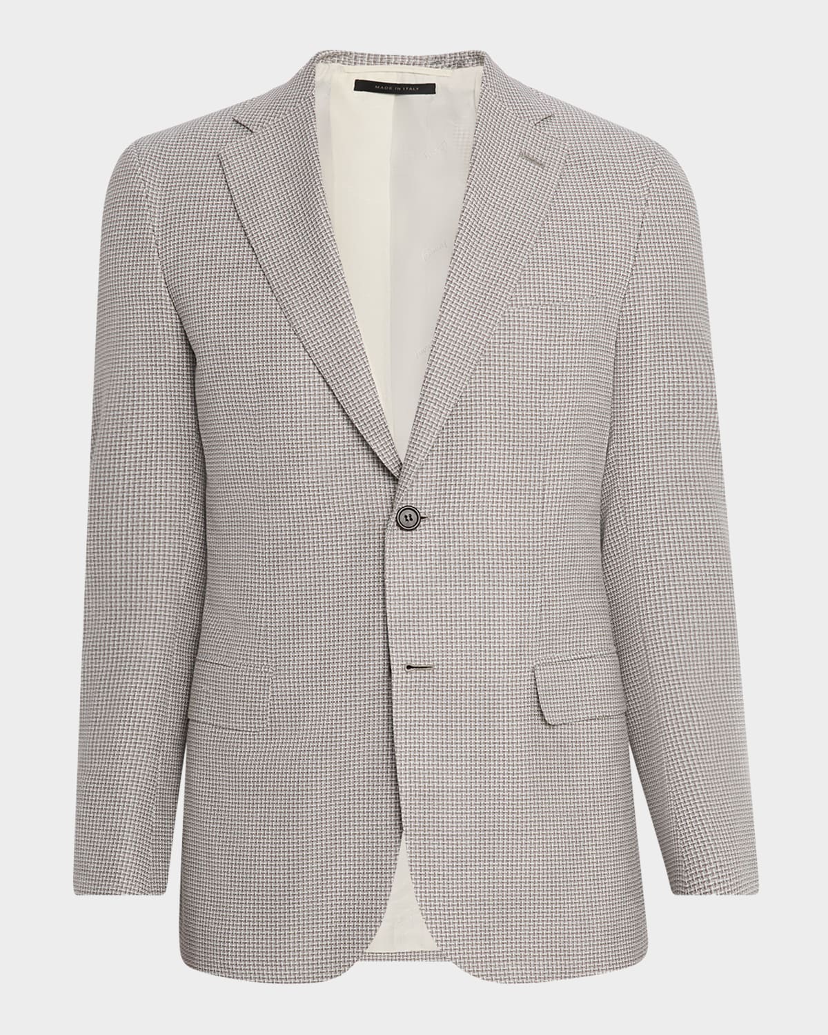 Brioni Men's Micro-check Sport Coat In Pearl