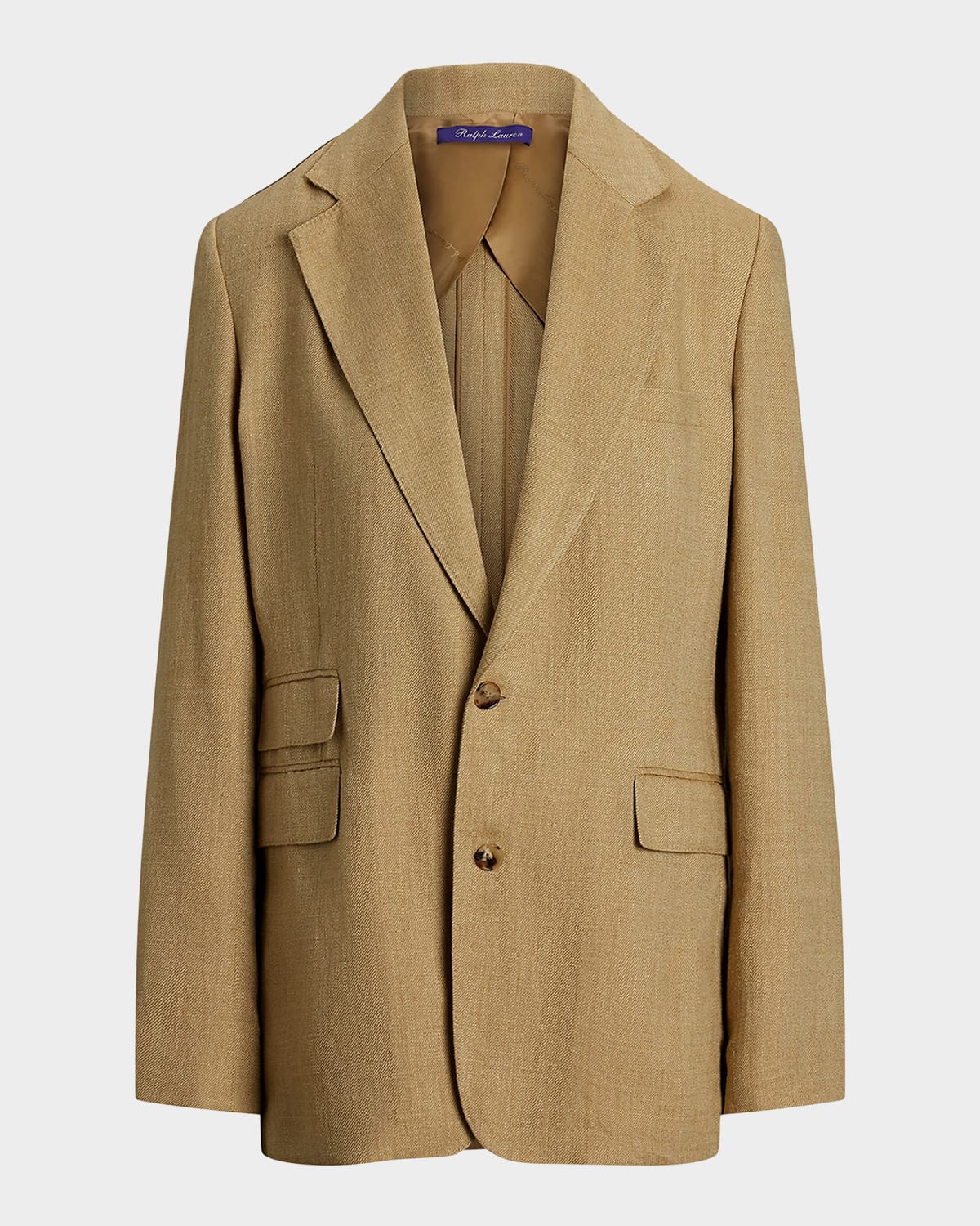 Shop Polo Ralph Lauren Russell Silk-linen Twill Jacket In Tan
