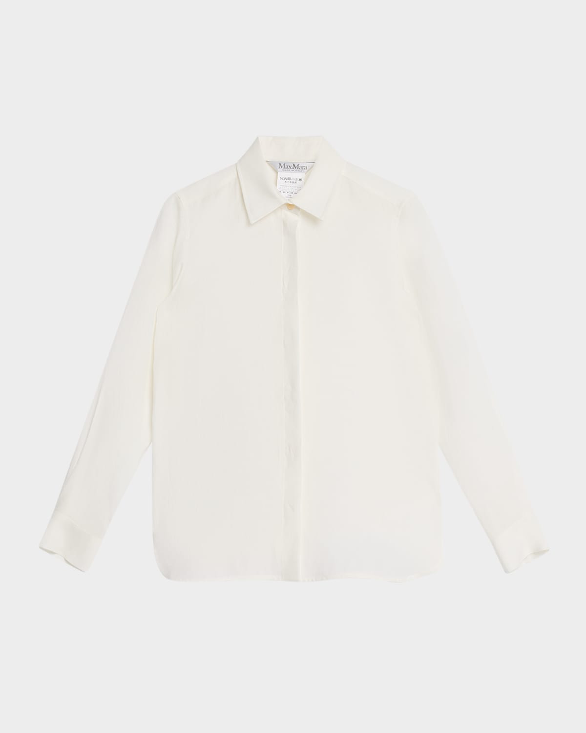 Max Mara Abisso Button-down Flax Shirt In White