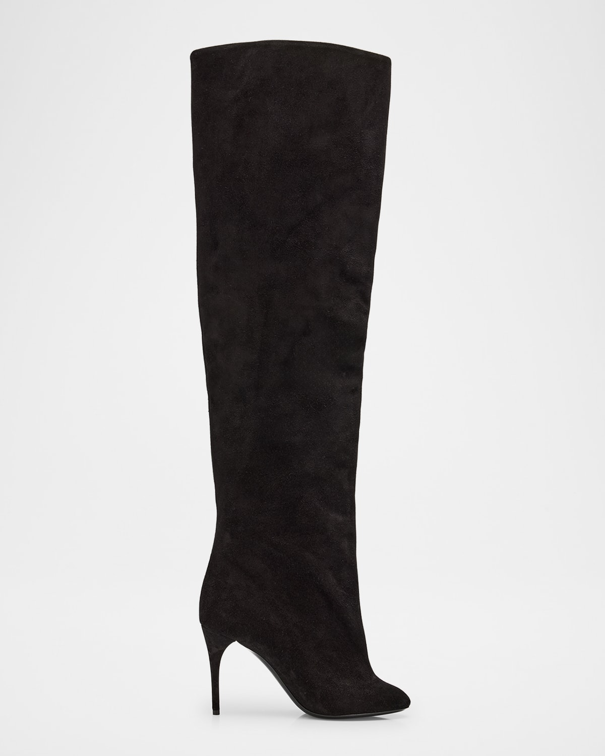 Shop Alaïa Cuissardes Stiletto Leather Knee Boots In Noir