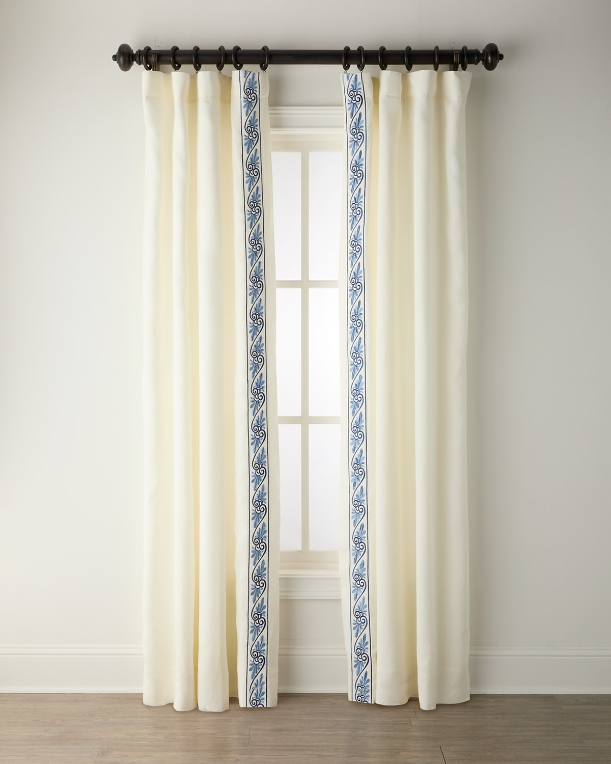 Home Silks Tango Light-filtering Drapery Panels, 52" X 96" - Set Of 2 In Navy